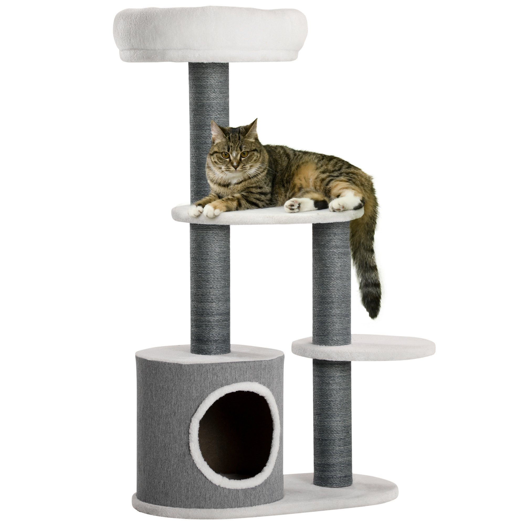 PawHut Kratzbaum Katzenkratzbaum mit Katzenhöhle, 3