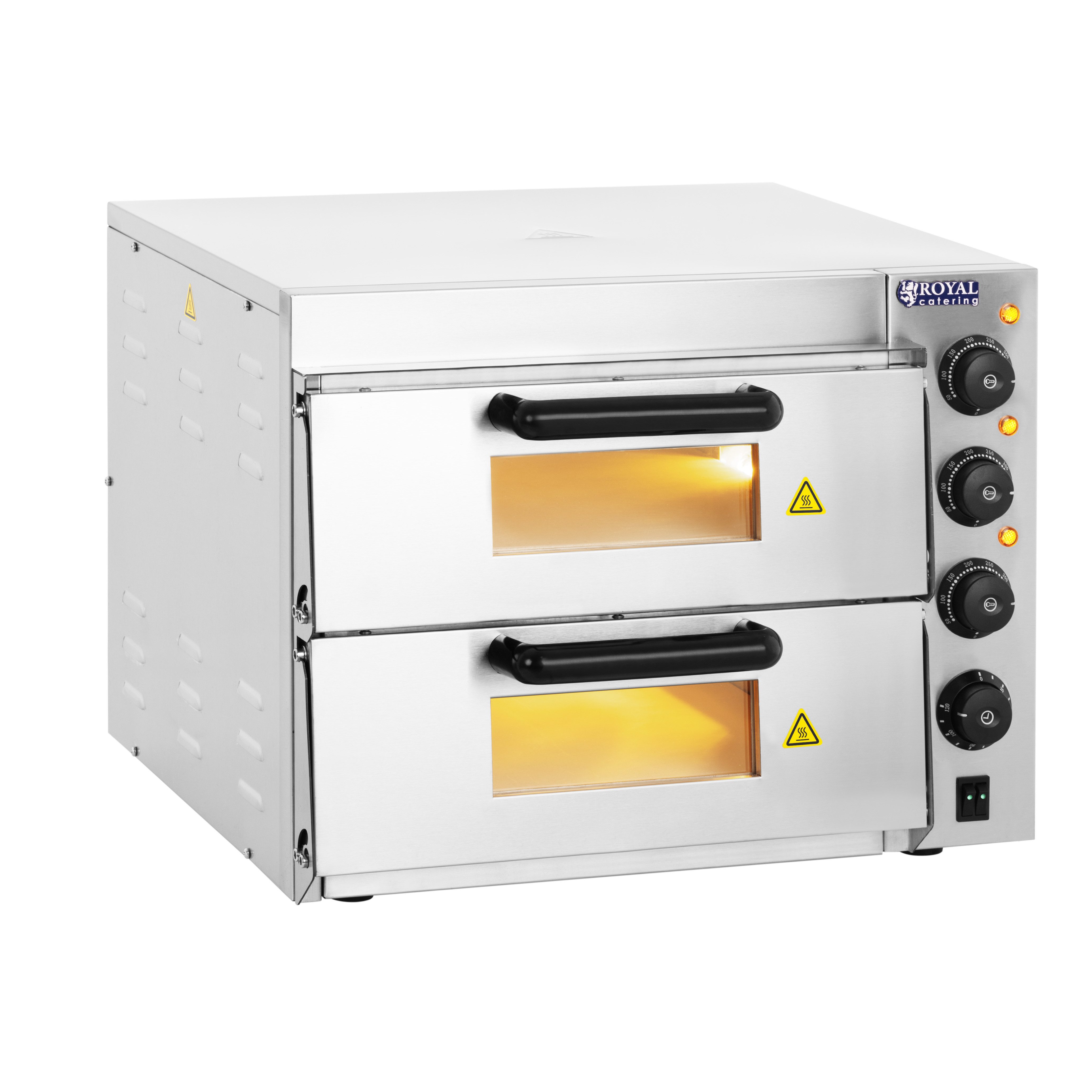 Royal Catering Pizzaofen Pizzabackofen 2 Kammern
