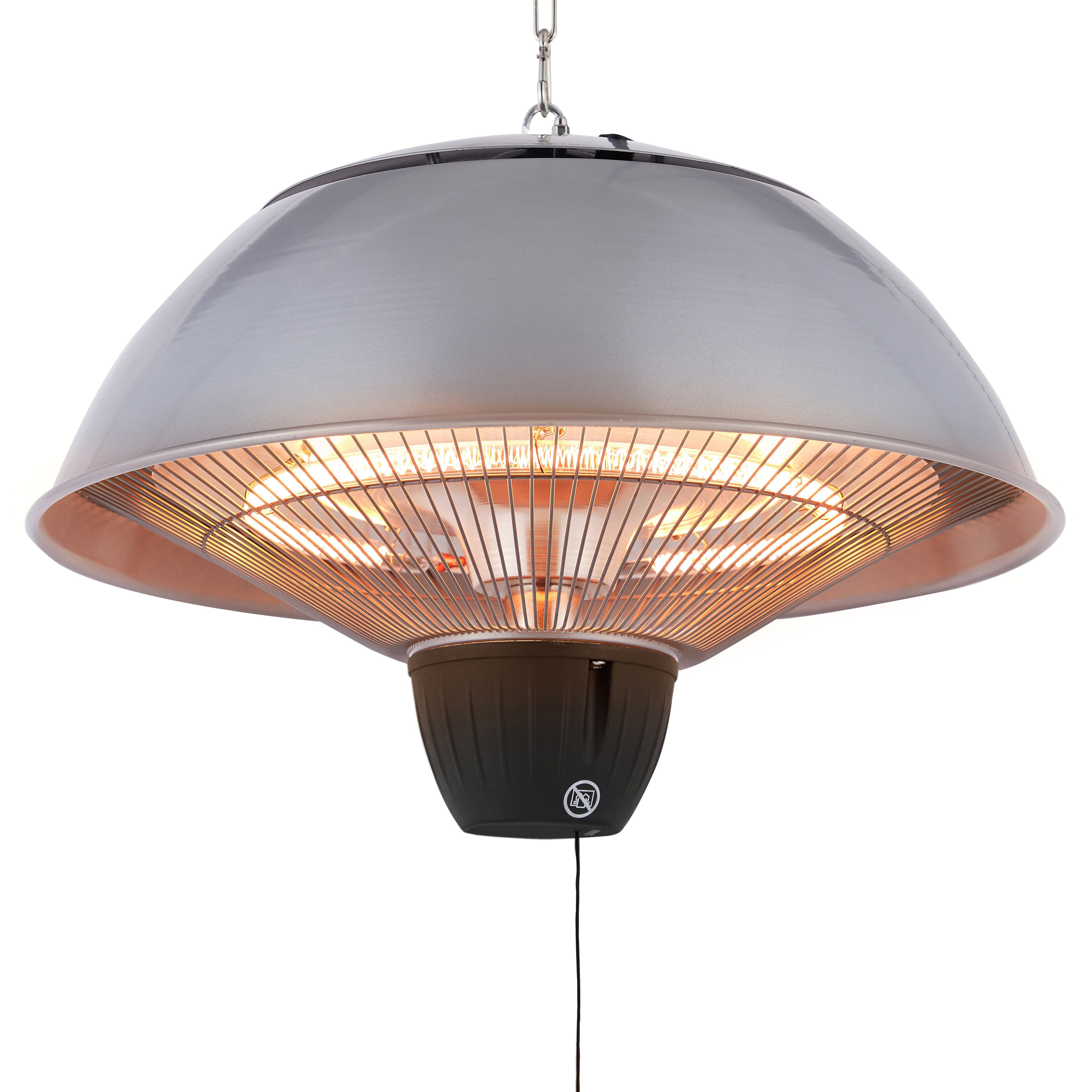 Arebos Heizstrahler Decken-Heizstrahler Infrarot 1500W, Zugschalter,