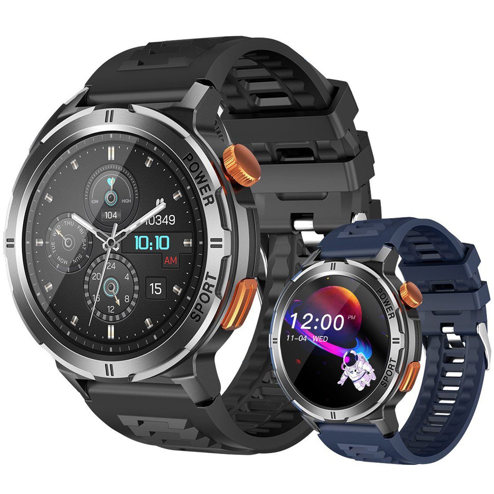 HYIEAR Smartwatch Herren-1.43'Display/120+ Sportmodi/mit Telefonfunktion Smartwatch,