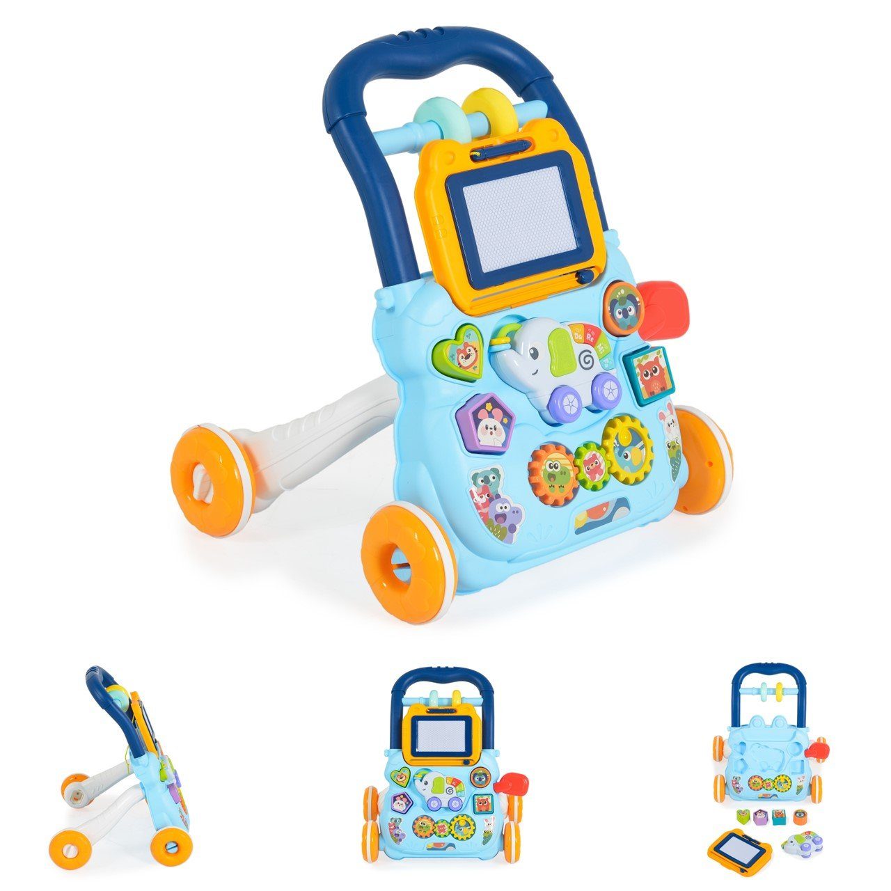 Moni Lauflernhilfe Lauflernwagen Elefant, Formsortierer, Maltafel,