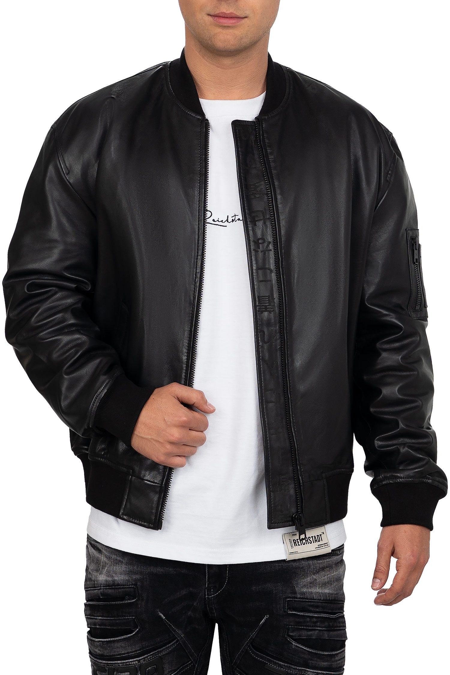 Reichstadt Bomberjacke Herren Echtleder Lederjacke 24RS052