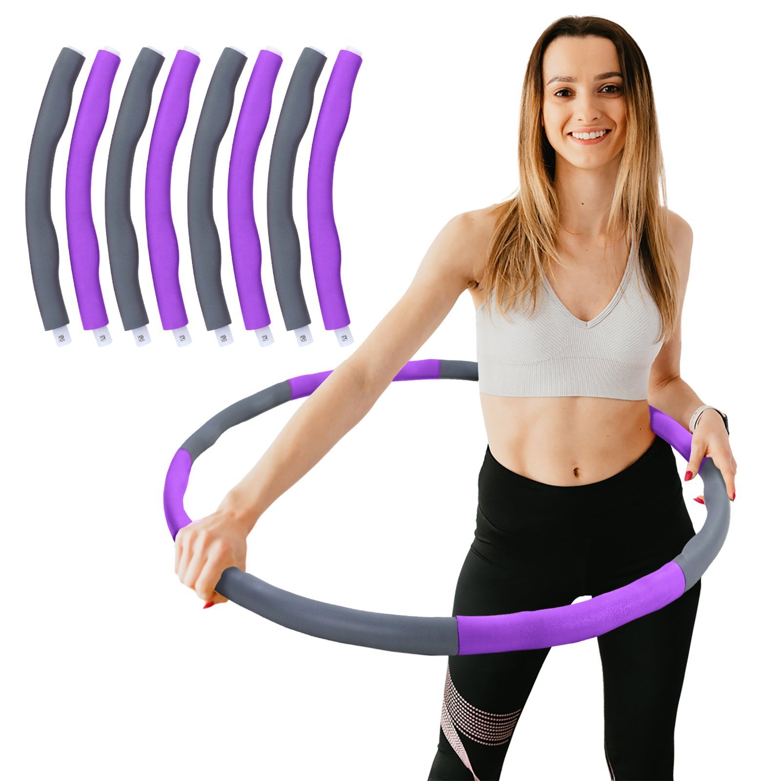 RAMROXX Hula-Hoop-Reifen Fitness Reifen 8 Teile