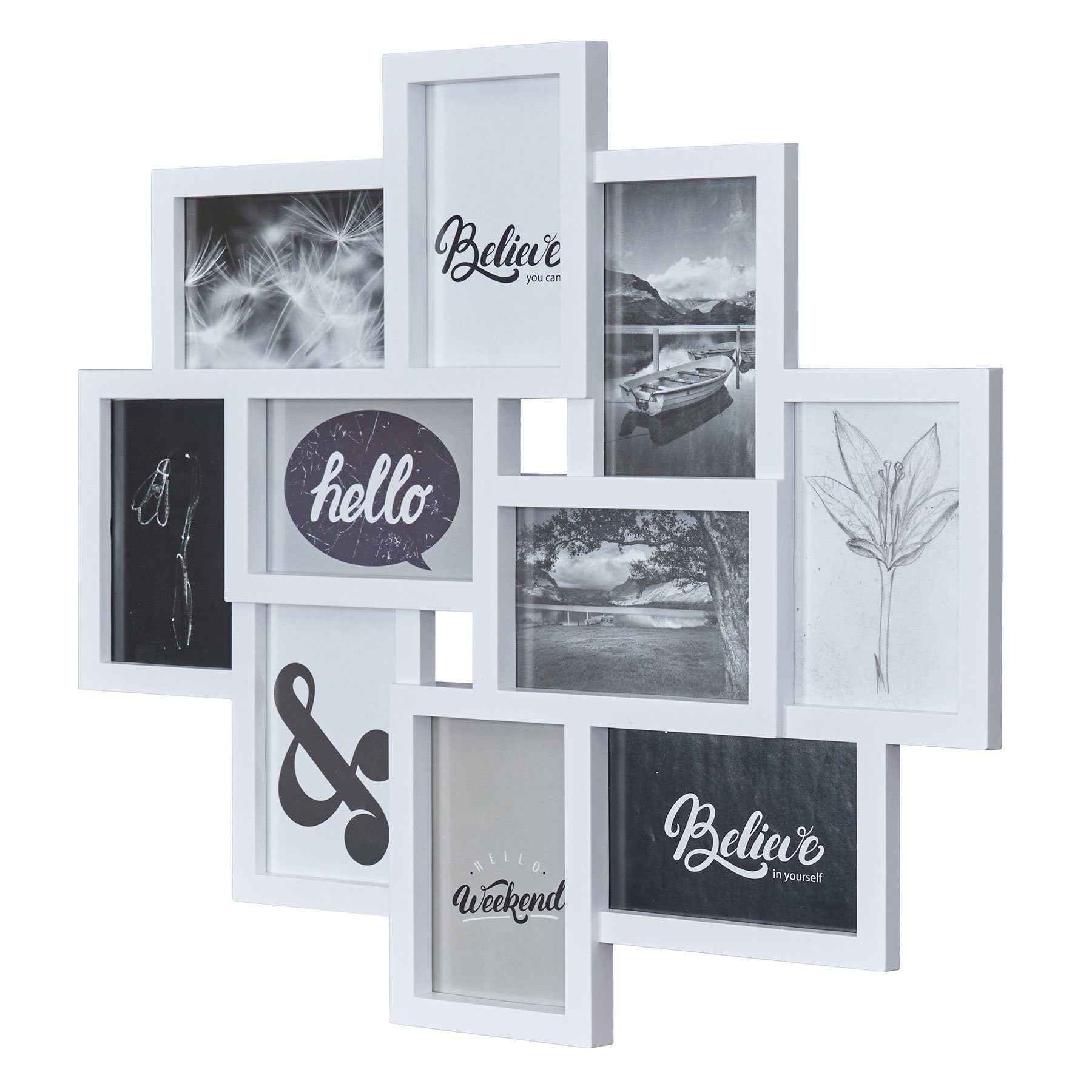 Levandeo® Bilderrahmen Collage, Bilderrahmen Weiß 10