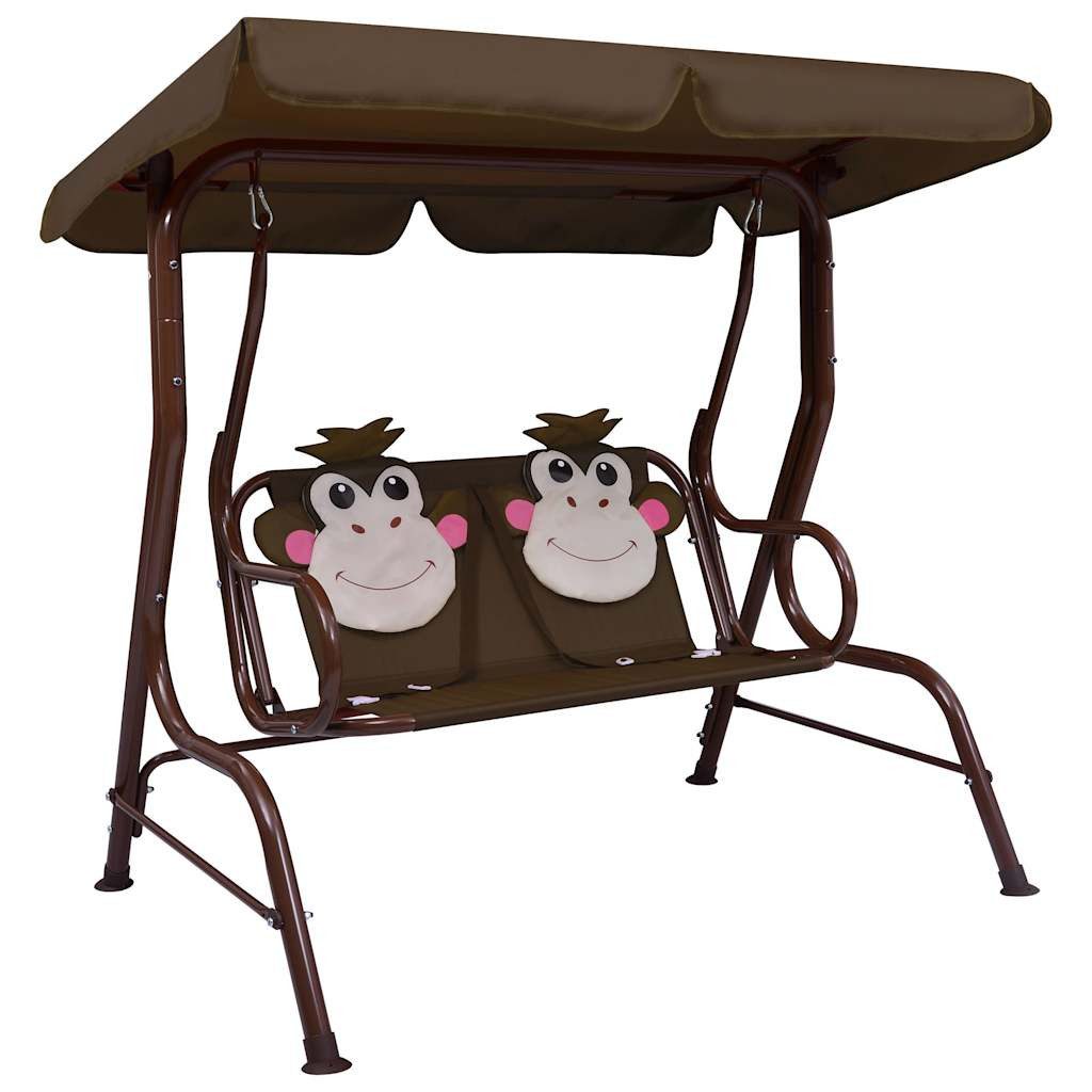 vidaXL Hollywoodschaukel Kinder-Hollywoodschaukel Braun 115×75×110 cm