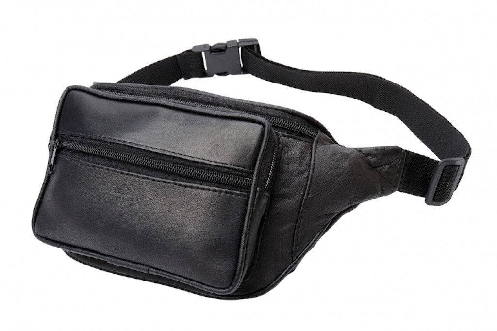 MF Bauchtasche Bauchtasche Schwarz Nappa Leder