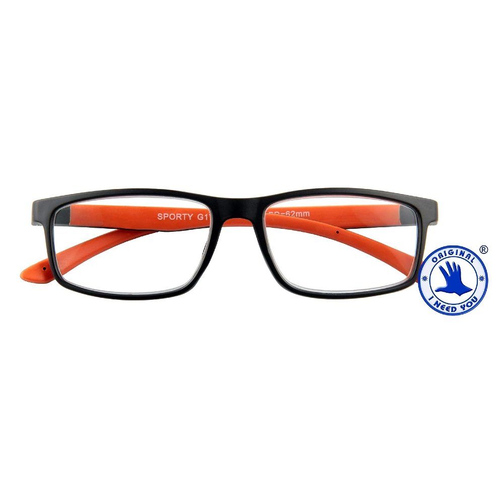 I Need You Lesebrille Sporty Braun-Orange