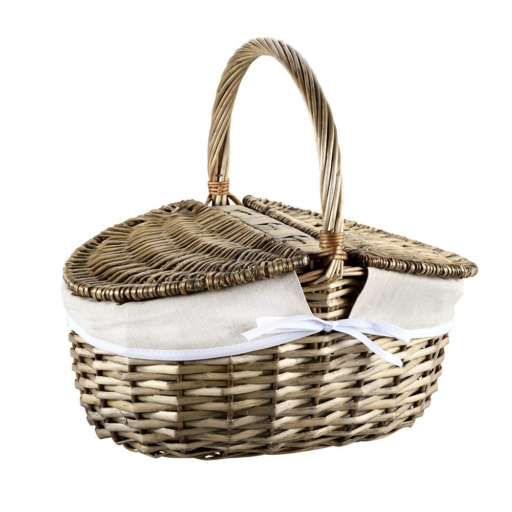 KESPER® Einkaufskorb Picknickkorb mit Textilfutter, braun,