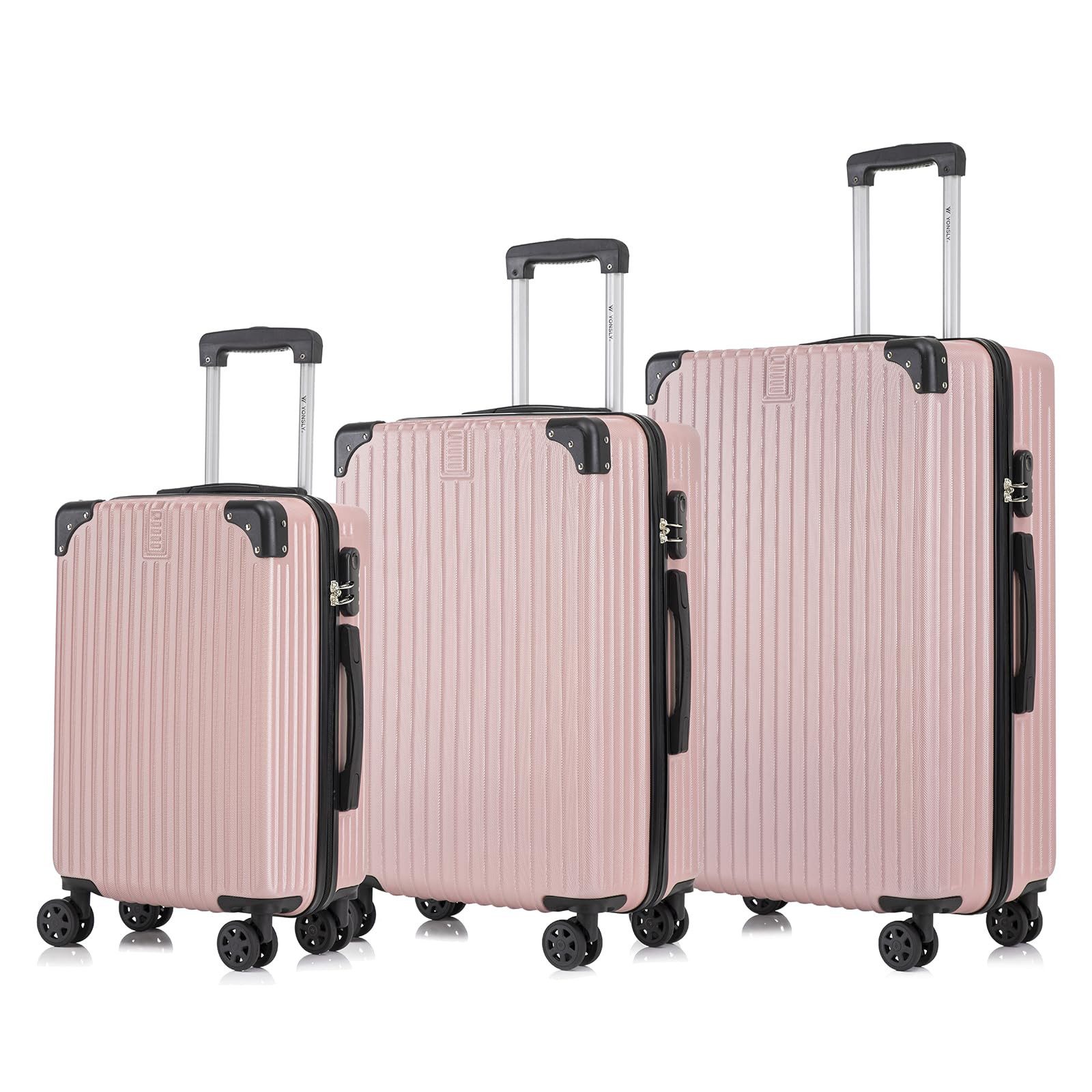 yonsly Kofferset Trolleyset Hartschale 3-teilig, Reisekoffer