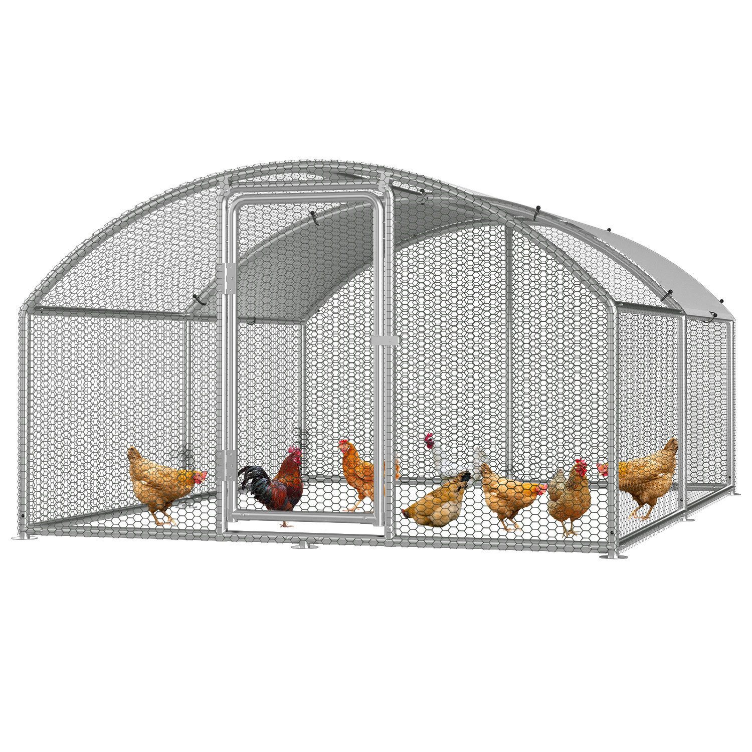 Clanmacy Hühnerstall Hühnerstall aus Stahl, mit