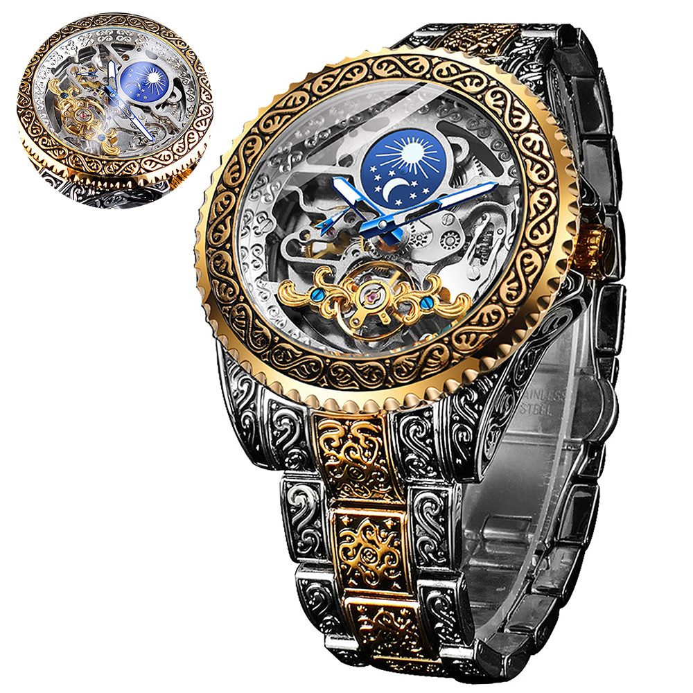 ZEUOPQ Mechanische Uhr Mechanische Uhr Retro