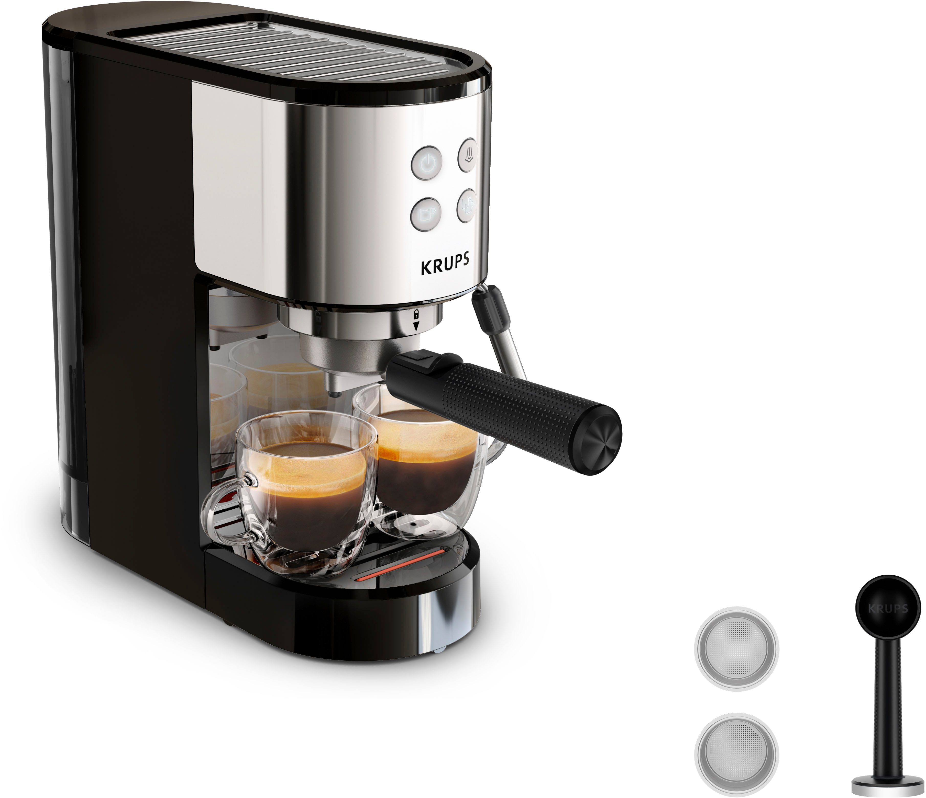 Krups Espressomaschine XP4418 Virtuoso Essential, Siebträger,