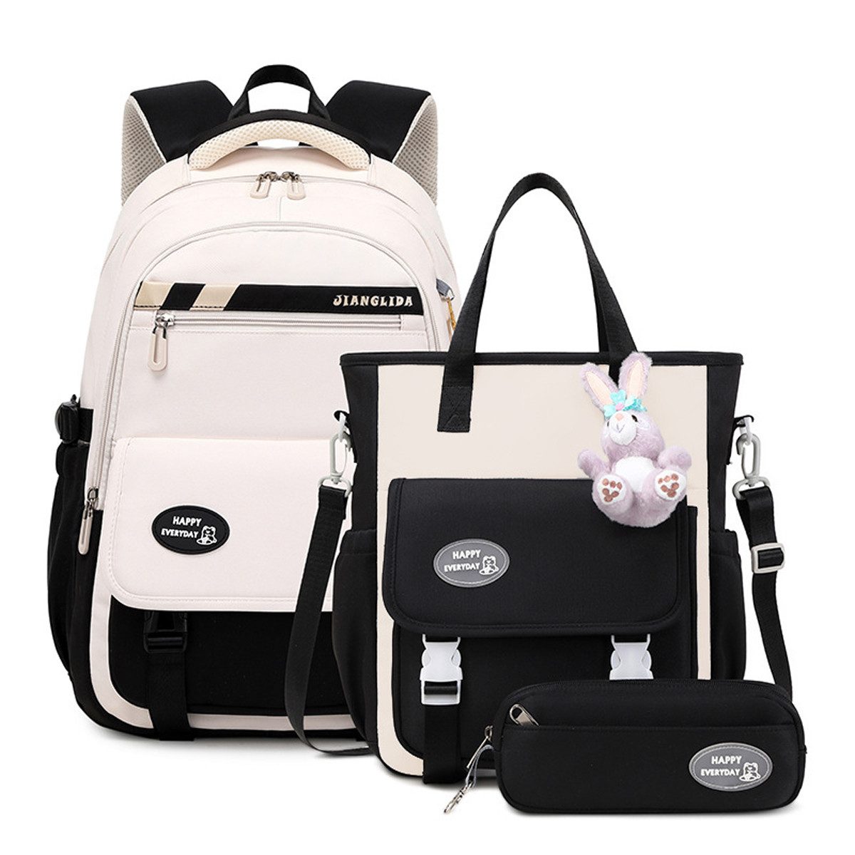 FOSMET Schulrucksack Schulrucksack 3er Set Rucksäcke