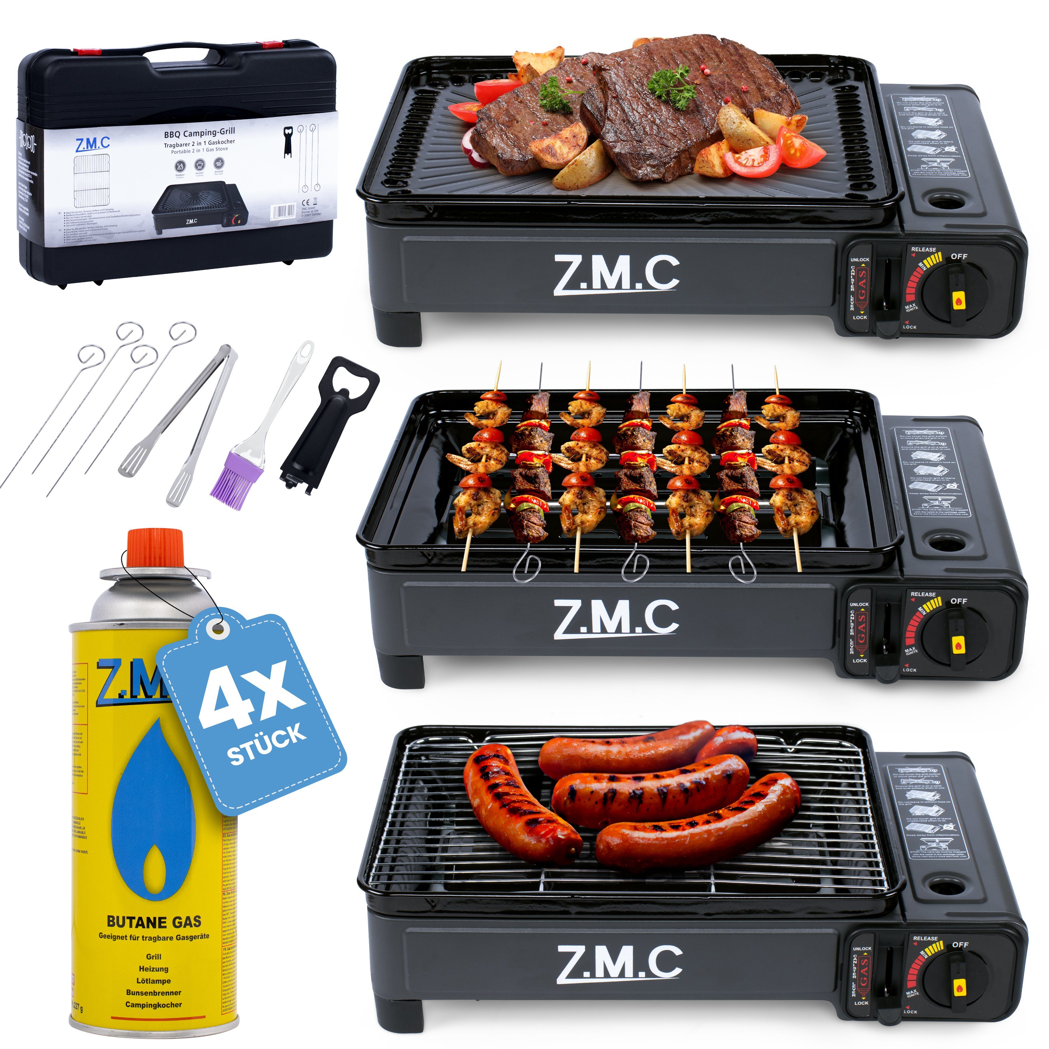 ZMC Gaskocher 2-in-1 Gaskocher + Gasgrill,