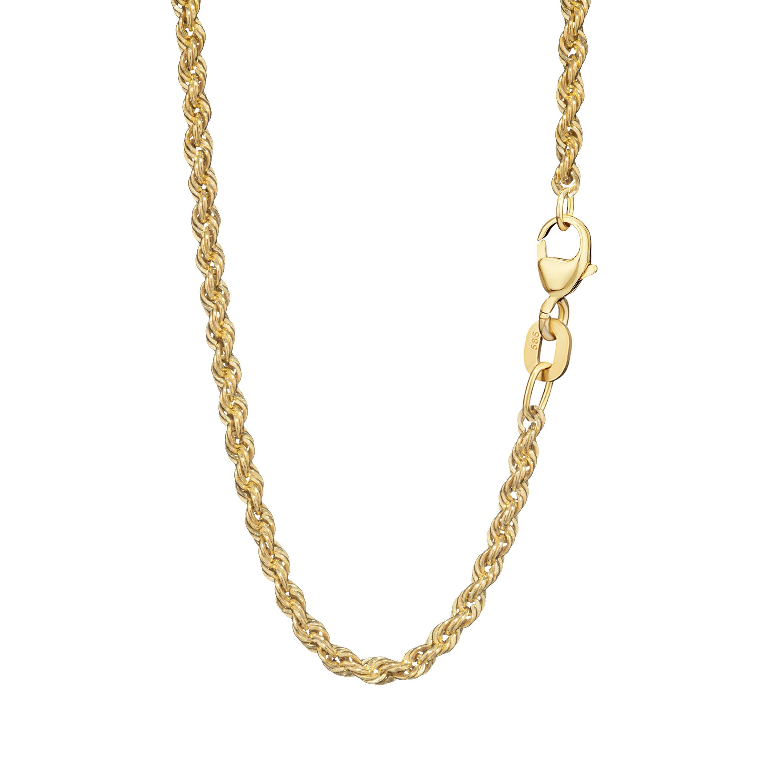 NKlaus Goldkette 50cm Zopfkette 585 Gelb