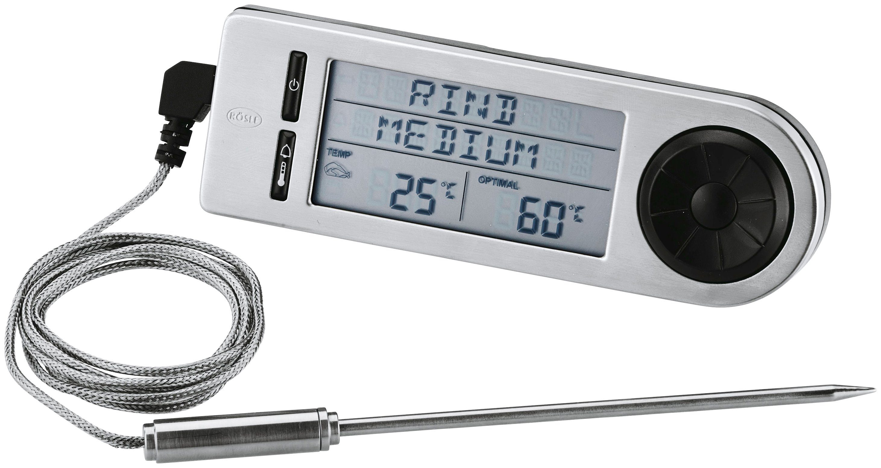 RÖSLE Grillthermometer SlideX, 25086, digitaler Kerntemperaturmesser,