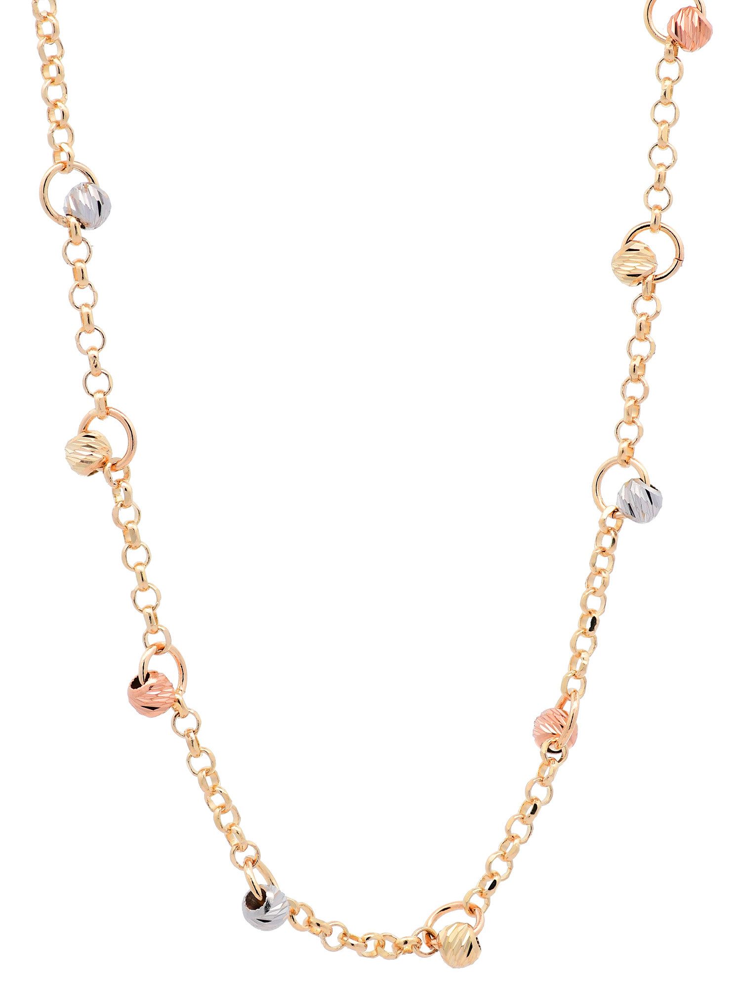 HOPLO Goldkette Goldkette Ankerkette mit Kügelchen