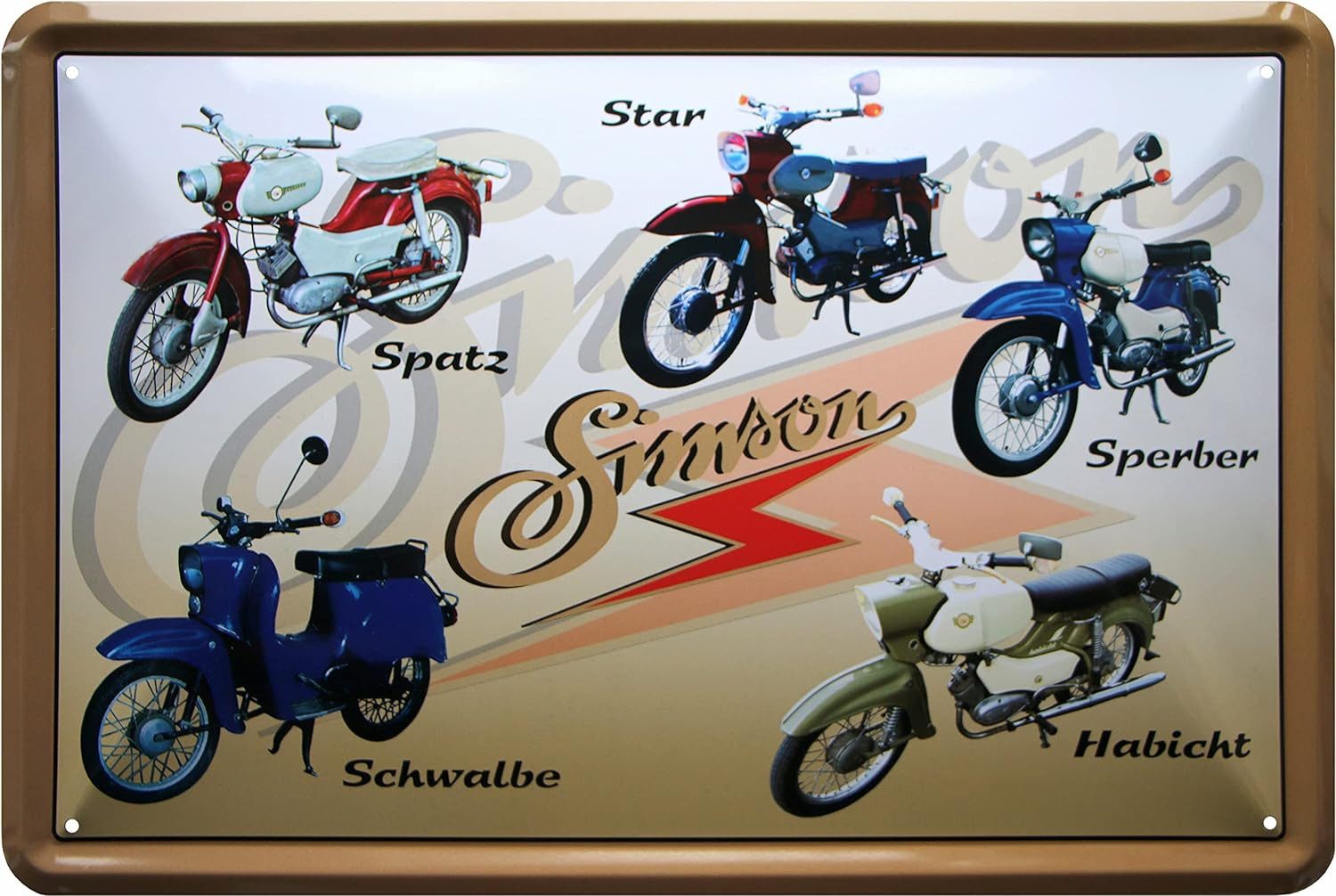 WOGEKA ART Metallbild DDR Moped Vogel-Serie