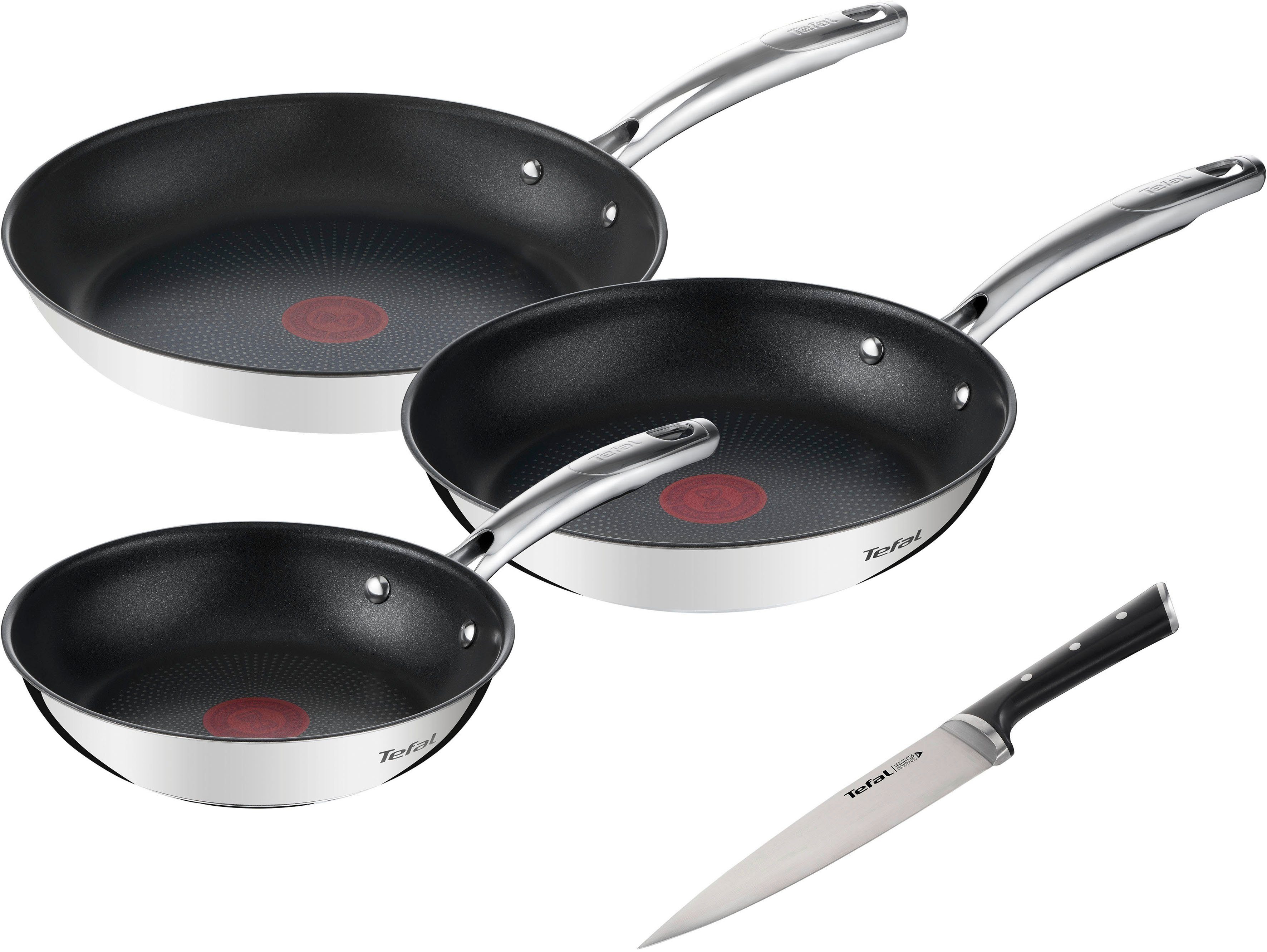 Tefal Pfannen-Set Duetto+ Ice Force, Edelstahl