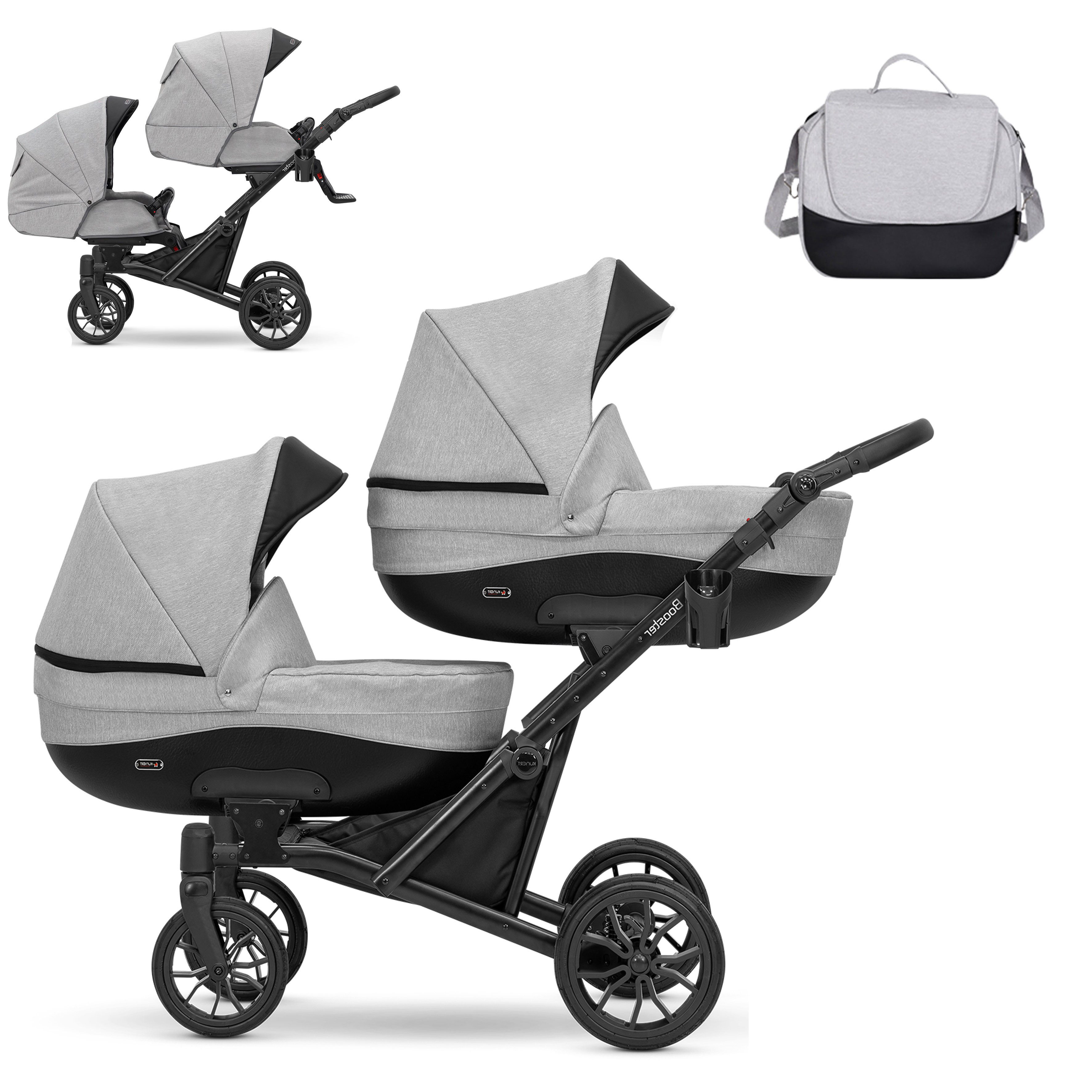 babies-on-wheels Zwillings-Kombikinderwagen Twin-Go 2 in 1