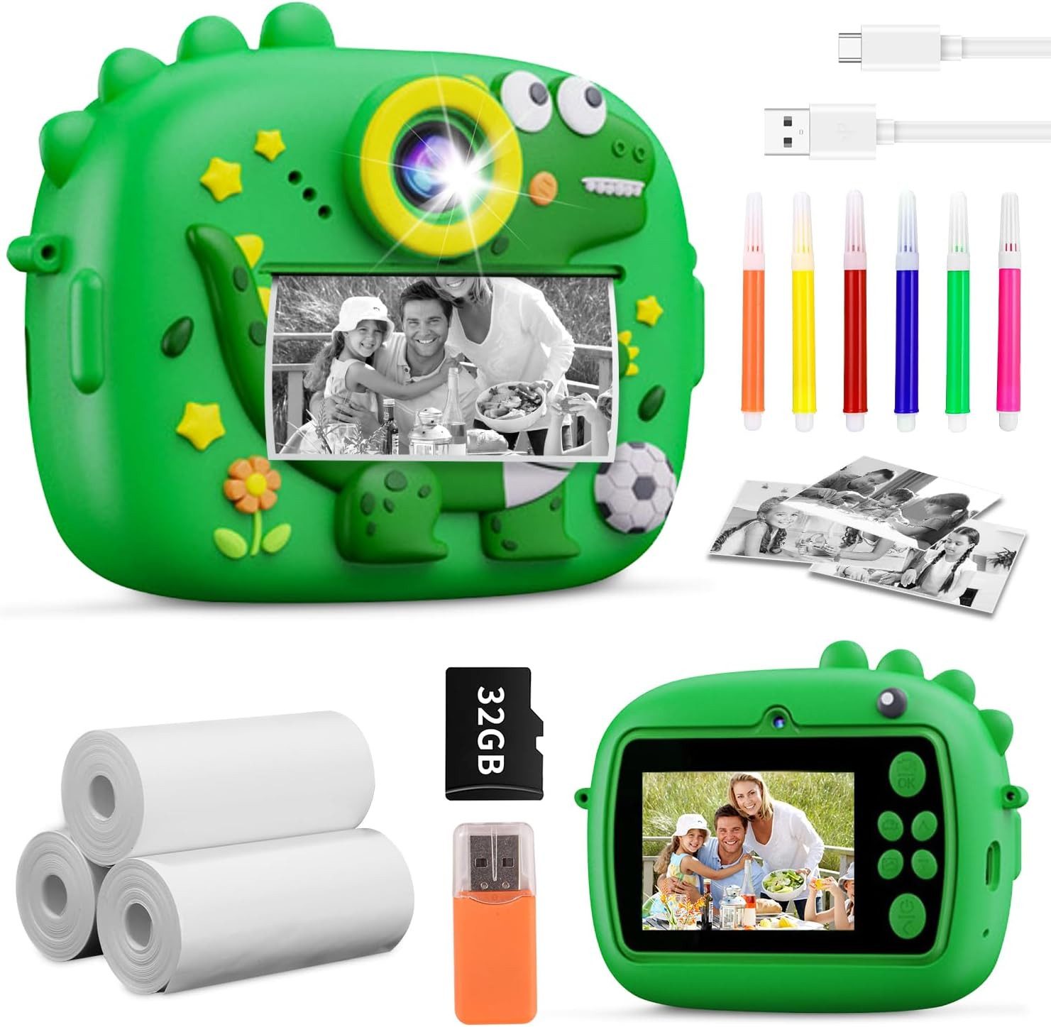 SinLaw Spielzeug-Kamera Kinderkamera, Sofortbildkamera, 2,4-Zoll-Digitalkamera, 1080P