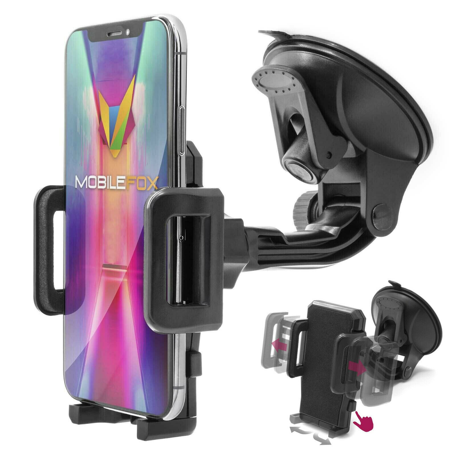 Mobilefox Smartphone-Halterung 360° Universal Auto KFZ-Halterung