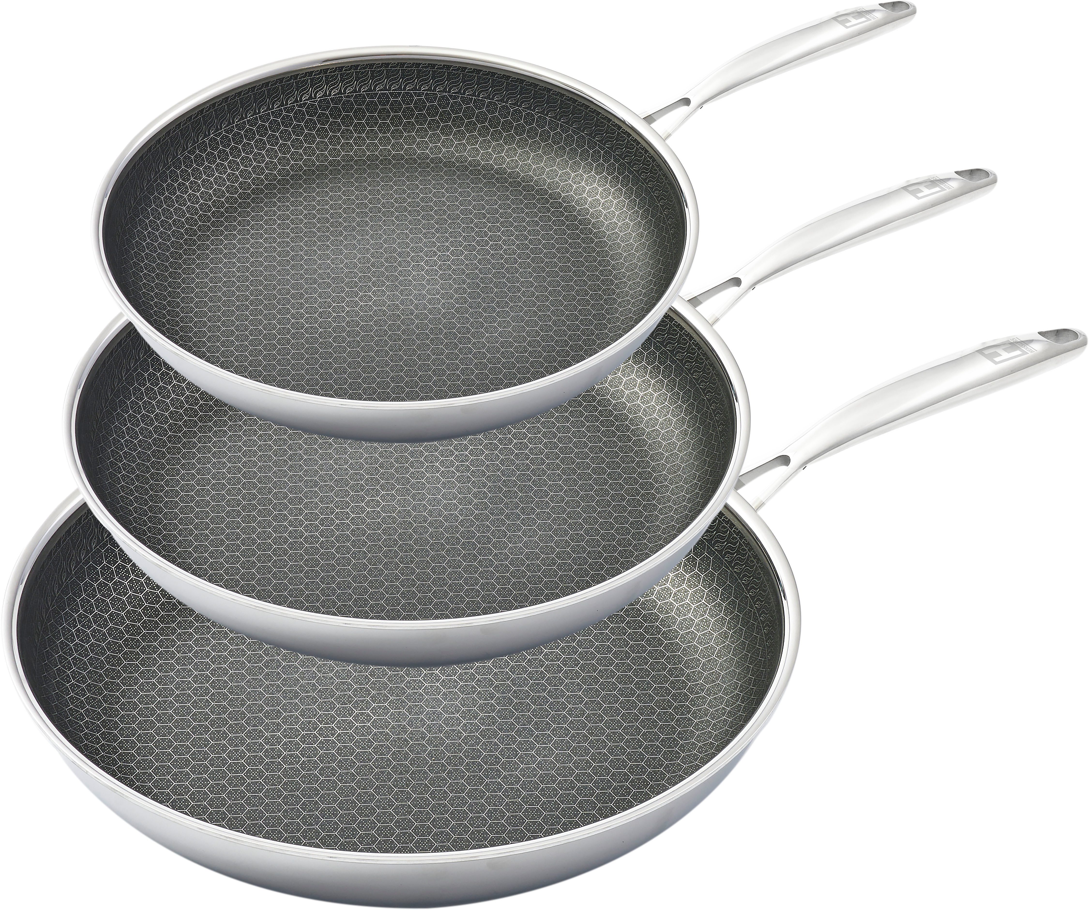 HENSSLERS Pfannen-Set, Edelstahl (Set, 3-tlg., 1x