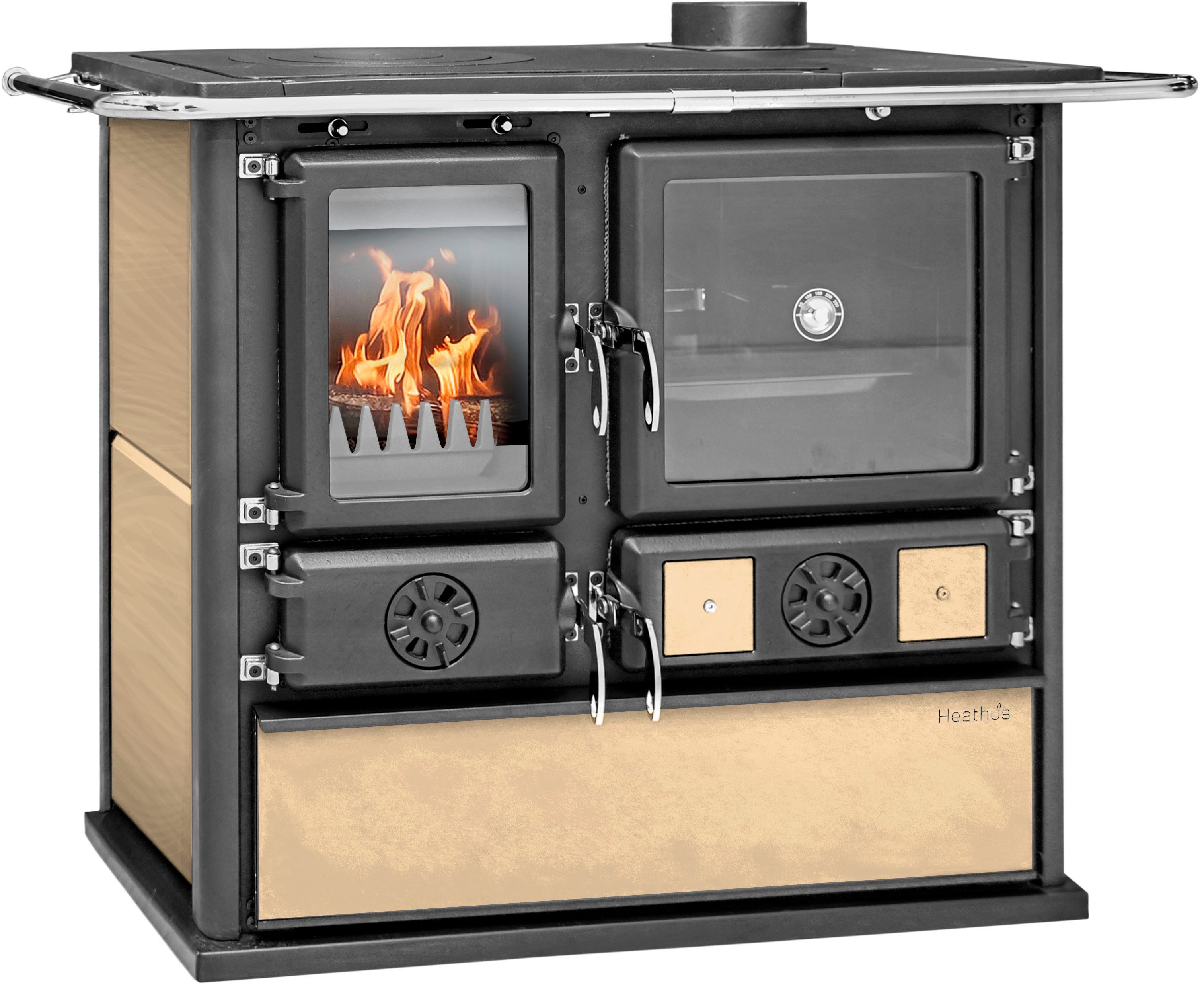 Festbrennstoffherd Heathus Küchenofen »Cook Premium« Beige,