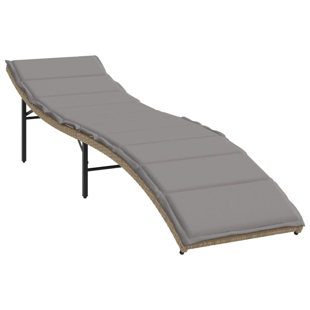 vidaXL Gartenliege Sonnenliege mit Kissen Beige