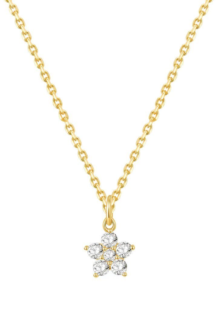 Dear Me Goldkette 375er Massivgold Blume
