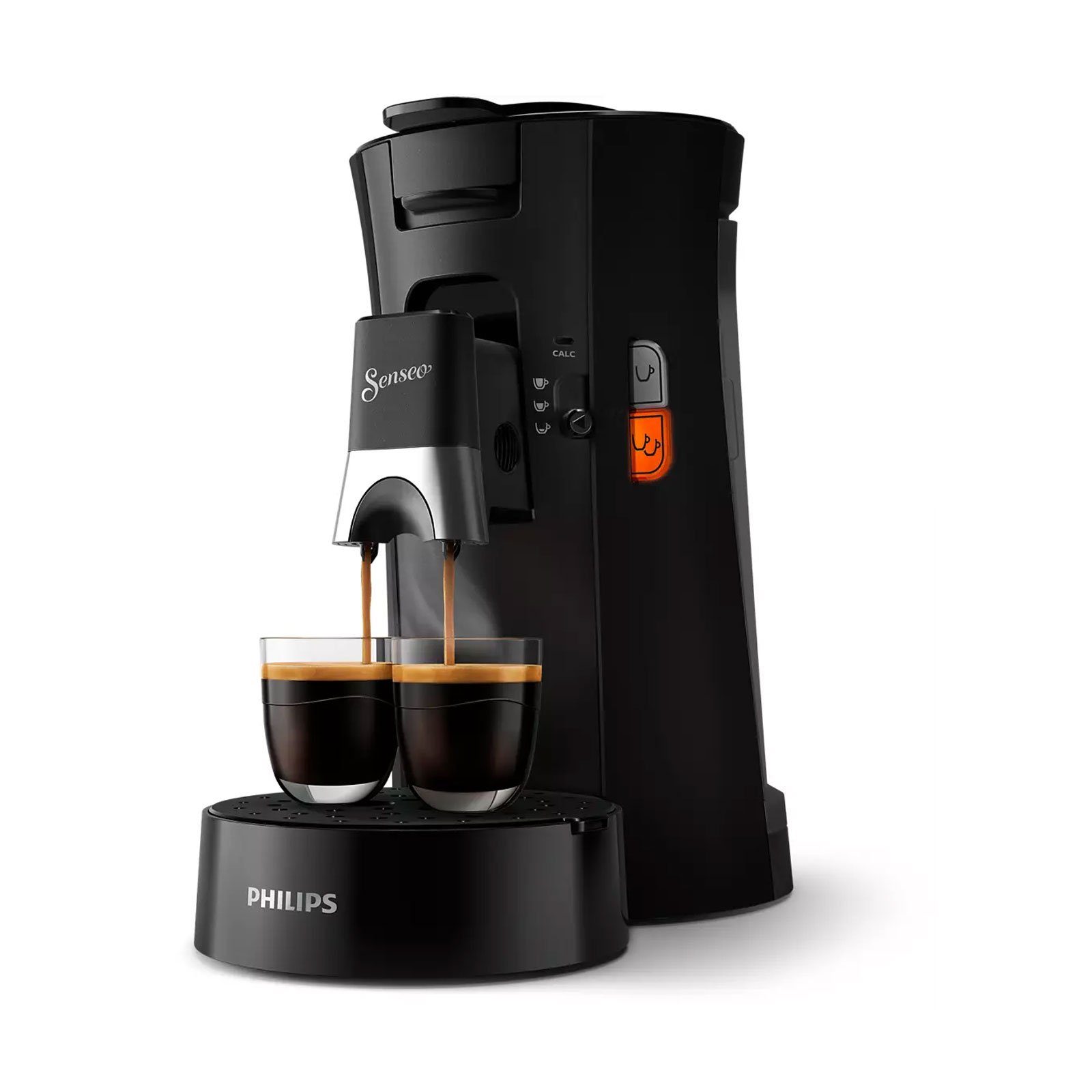 Philips Senseo Kapselmaschine, Kaffestärkewahl, Direktstart-Funktion, Höhenverstellbarer