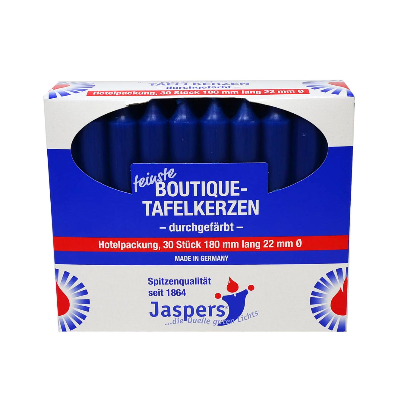 Jaspers Kerzen Tafelkerze Boutique-Kerzen Hotelpackung delftblau