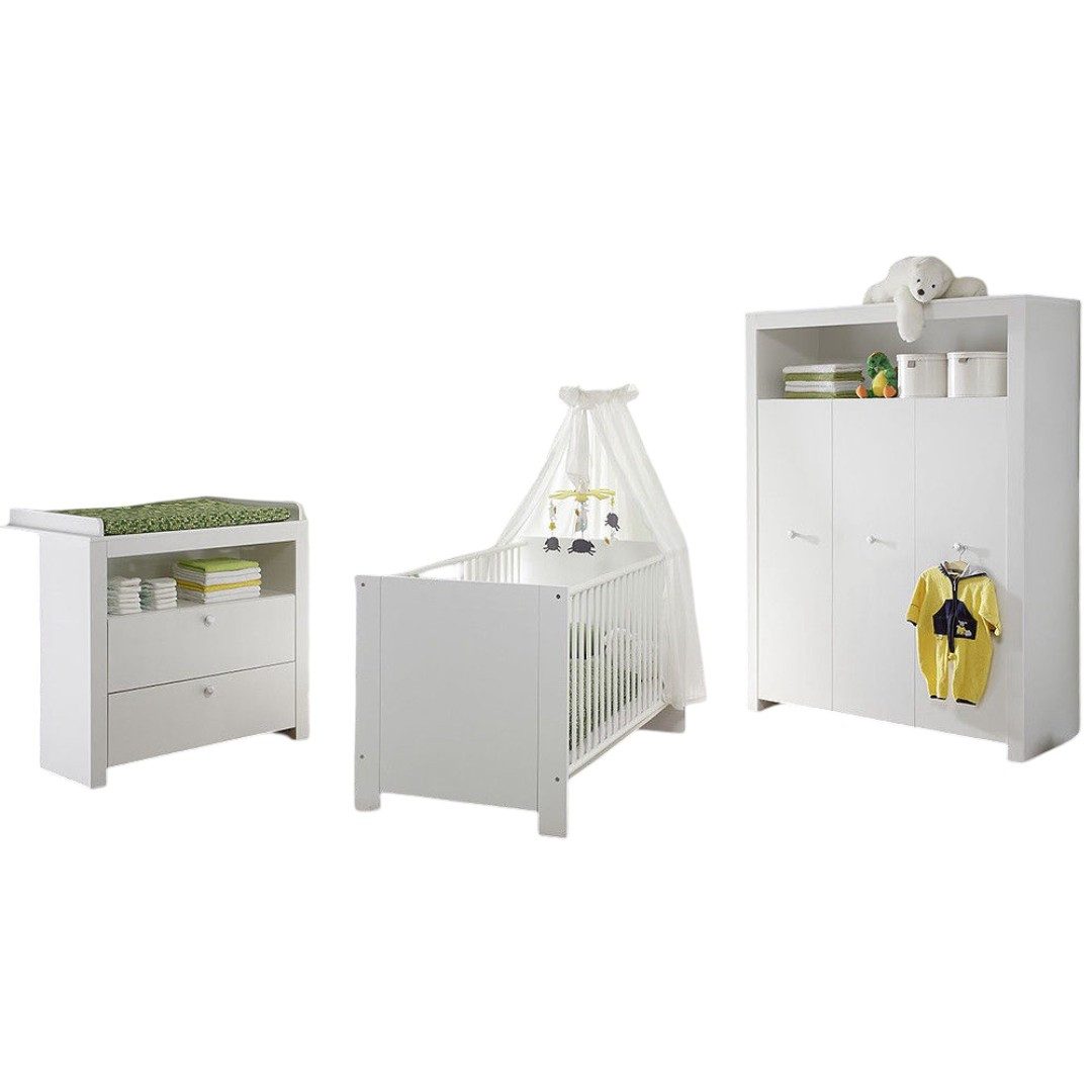 trendteam Babymöbel-Set, Babyzimmer-Set Babymöbel Schrank Wickelkommode