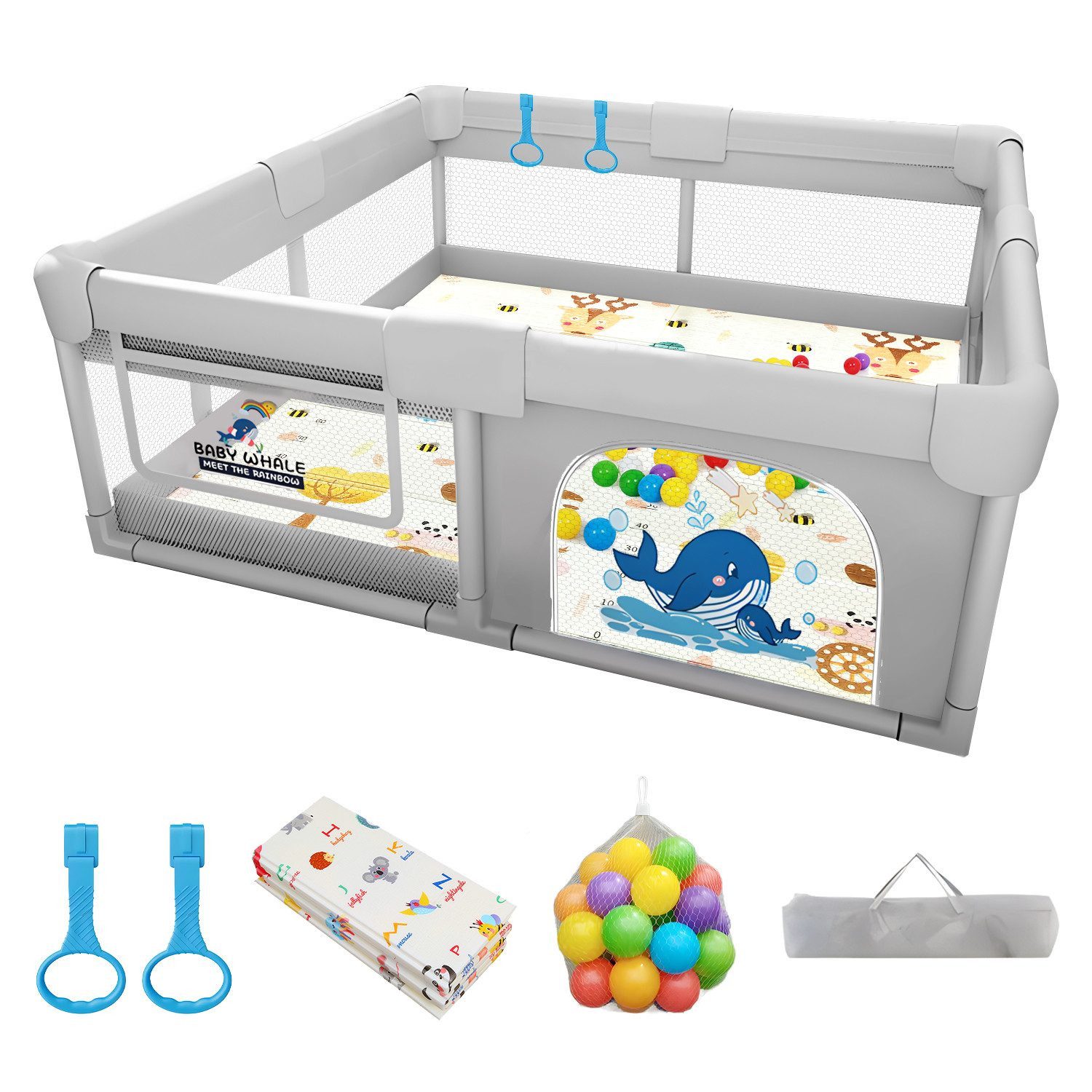 SEHAUSEU Laufgitter Laufstall Baby Krabbelgitter mit