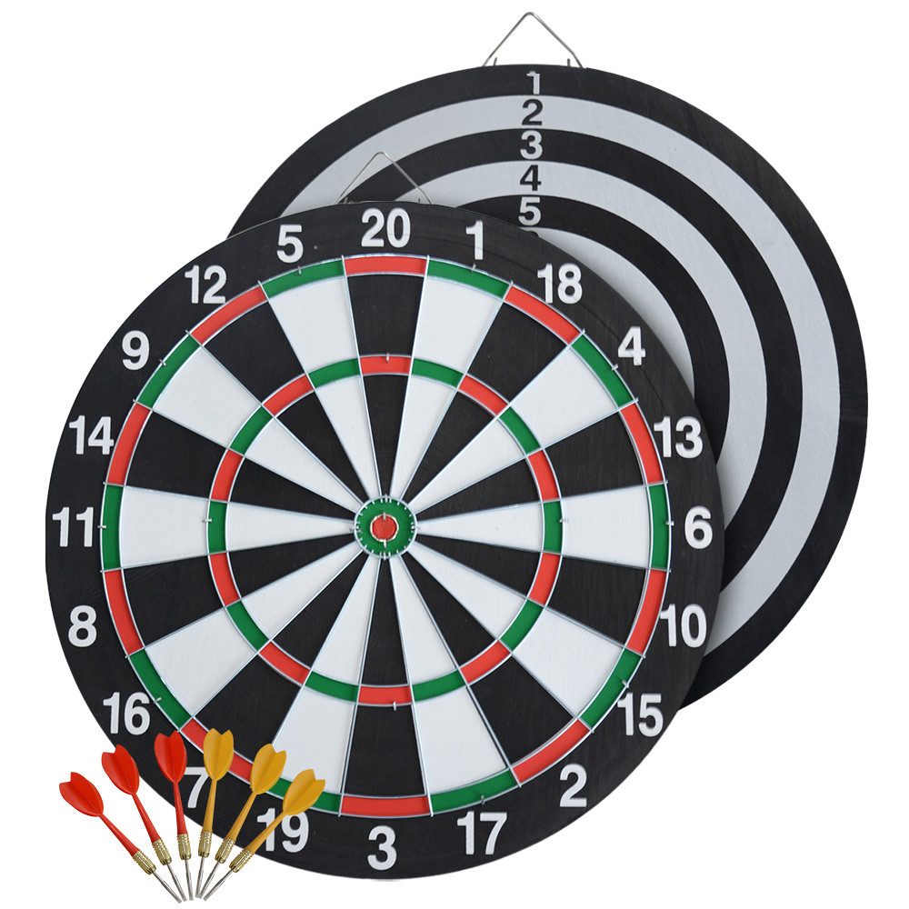 MUWO Dartscheibe Dartscheibe mit Zubehör, (Set