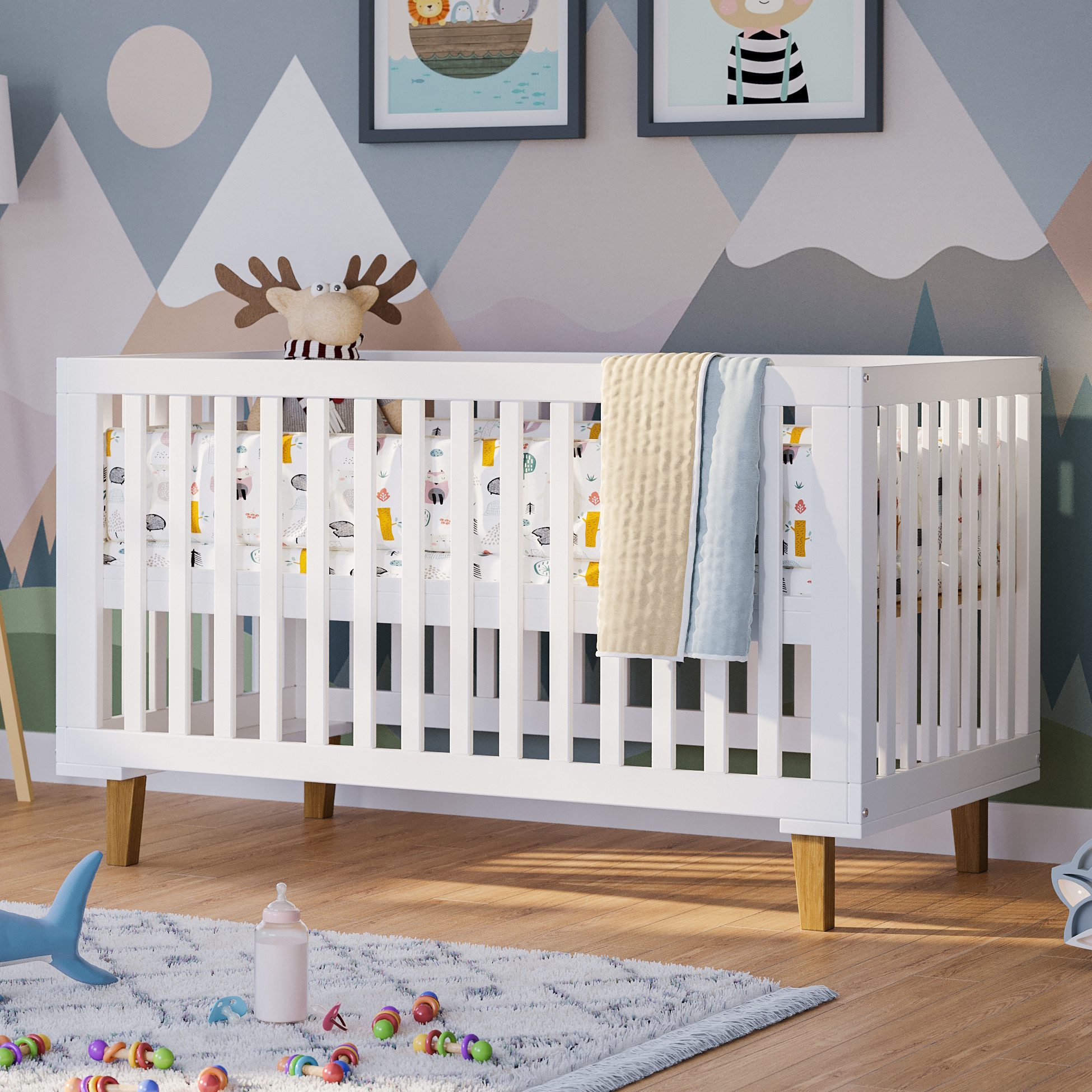 Bellabino Babybett Liri, Gitterbett 3-fach höhenverstellbar,