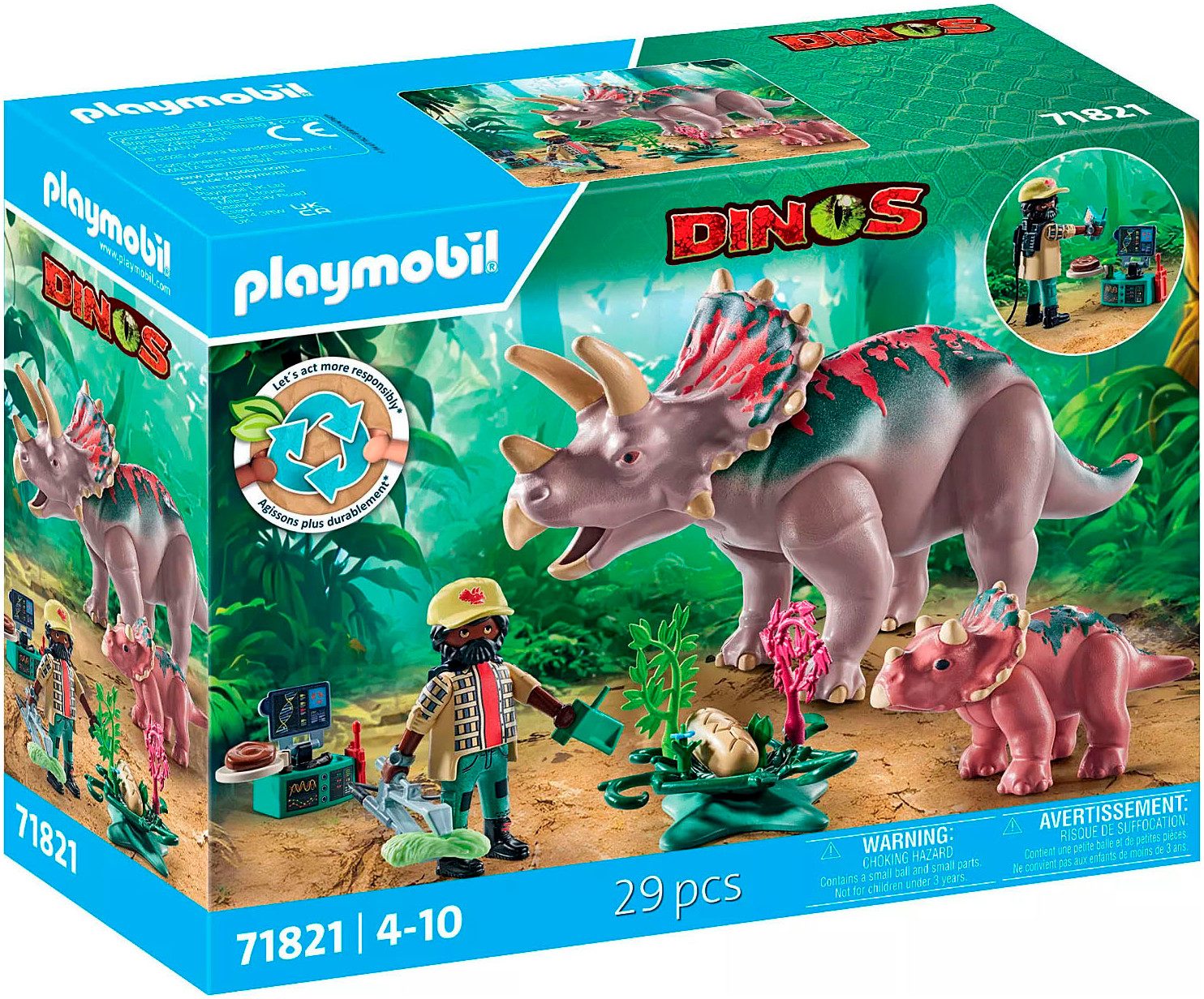 Playmobil® Triceratops mit Jungtier (71821), Playmobil