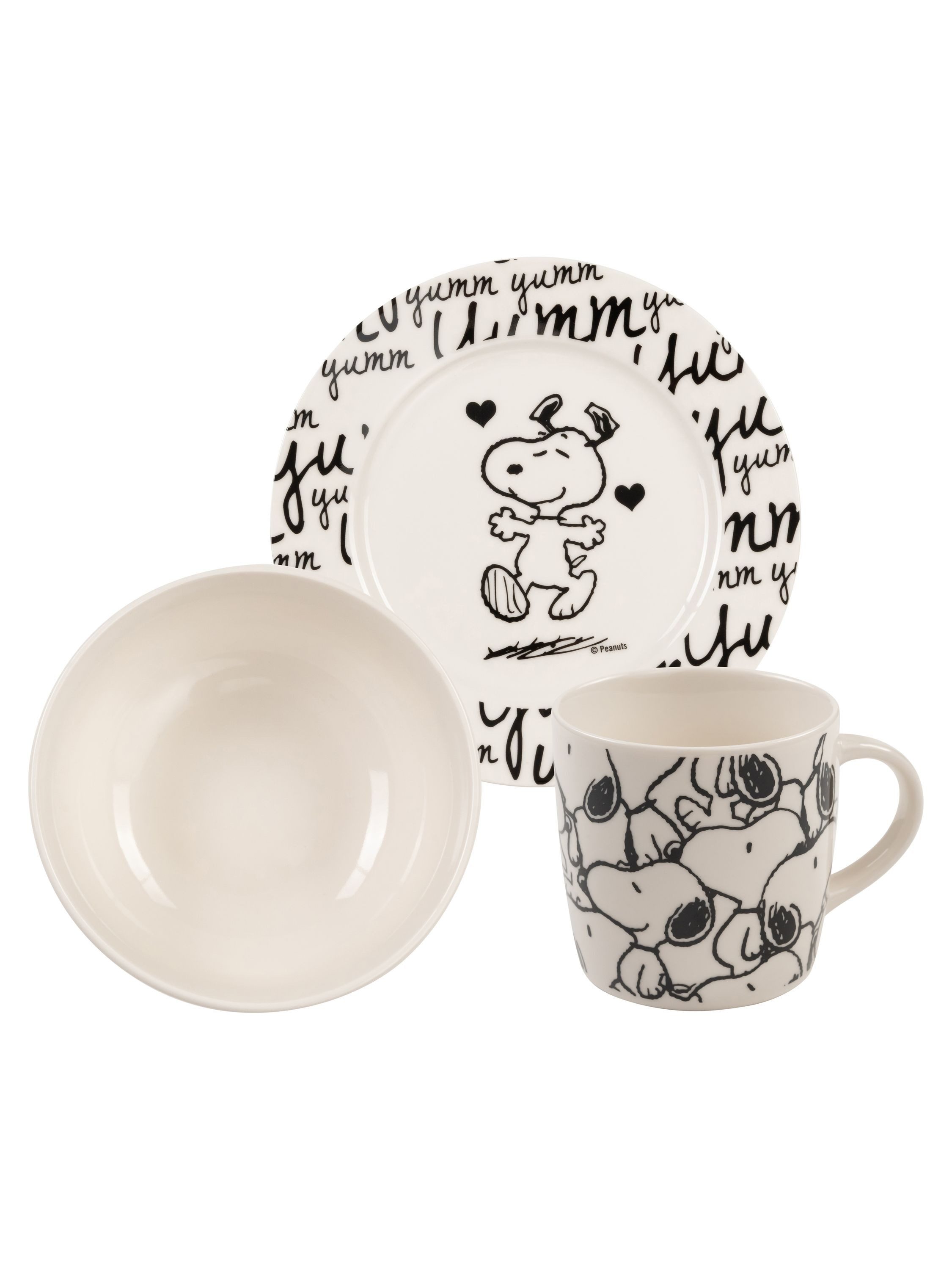 United Labels® Frühstücks-Geschirrset Peanuts Snoopy -