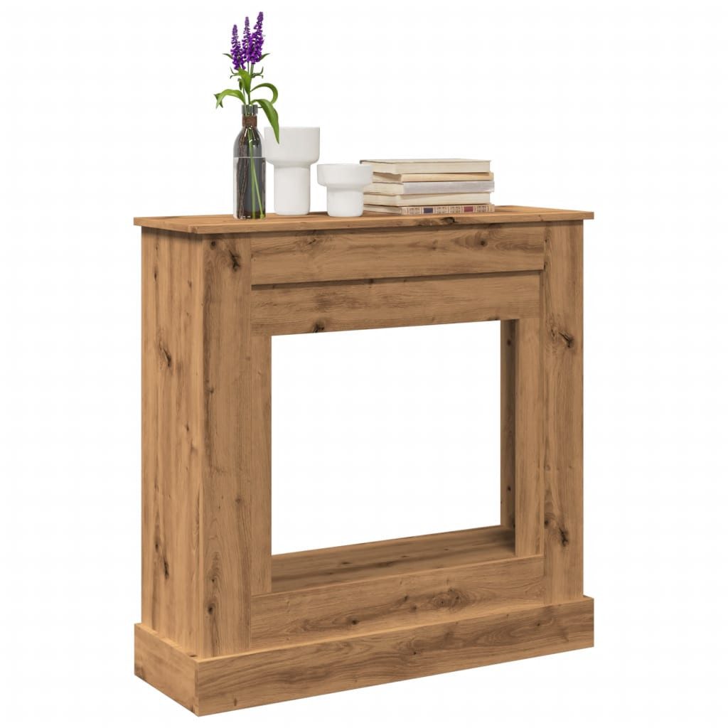 vidaXL Bodenschutzplatte Kaminumrandung Artisan-Eiche 90x30x90 cm