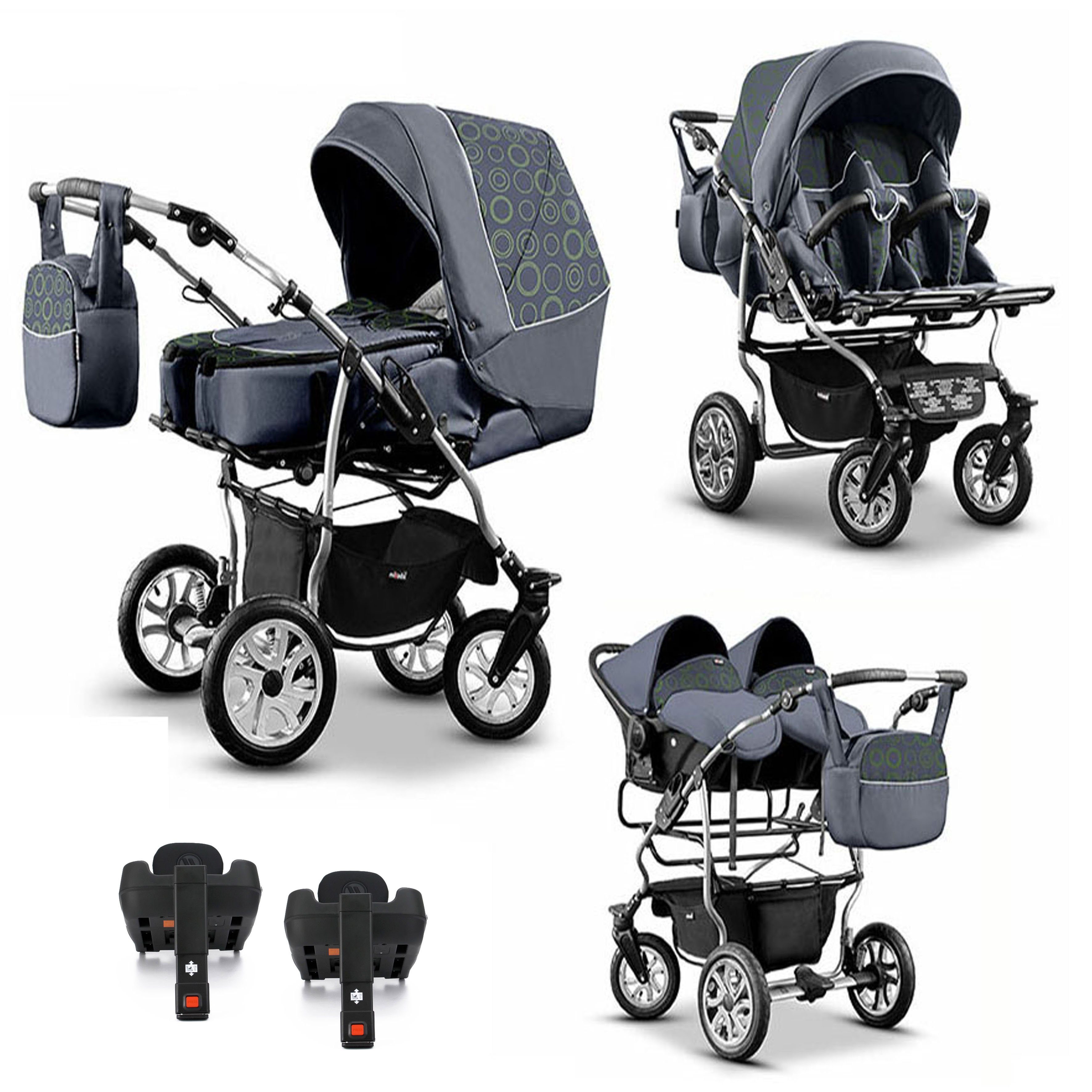 BabyMerc Zwillings-Kombikinderwagen City Twin 5 in