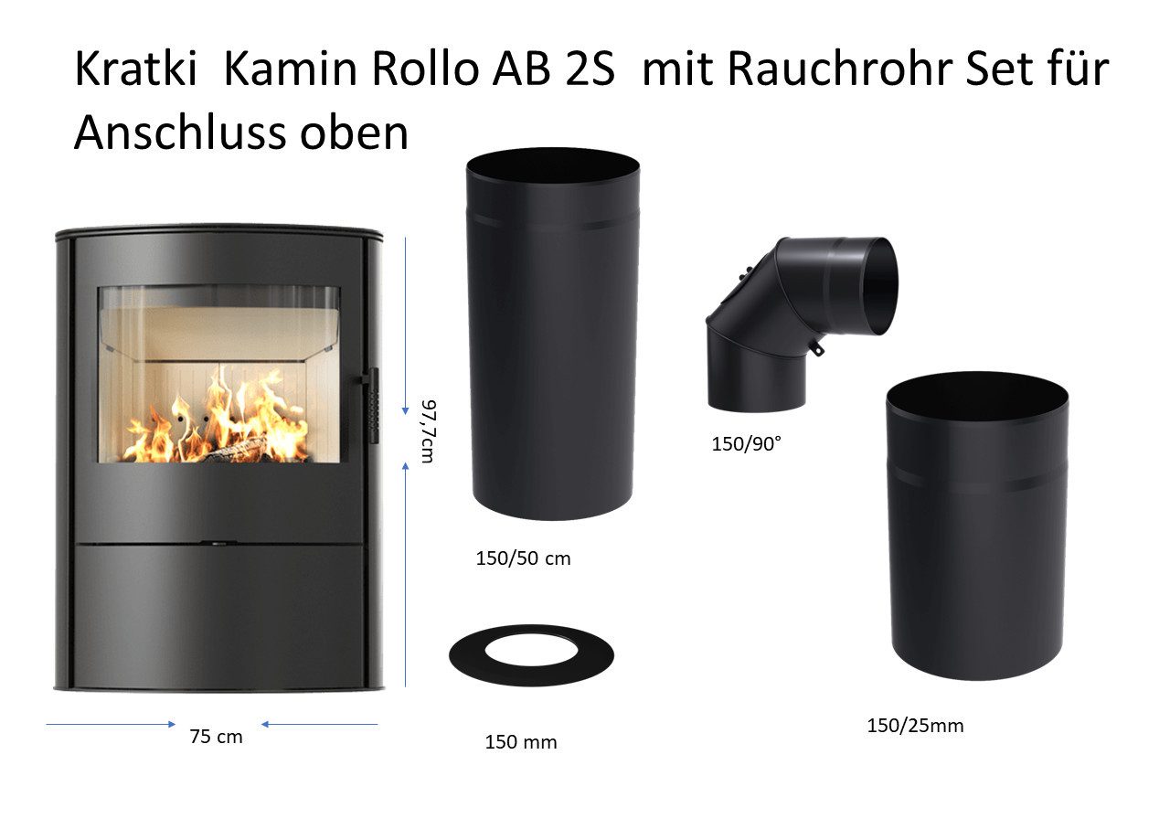 Kratki Kaminofen Kaminofen aus Stahl AB/S/2/RO