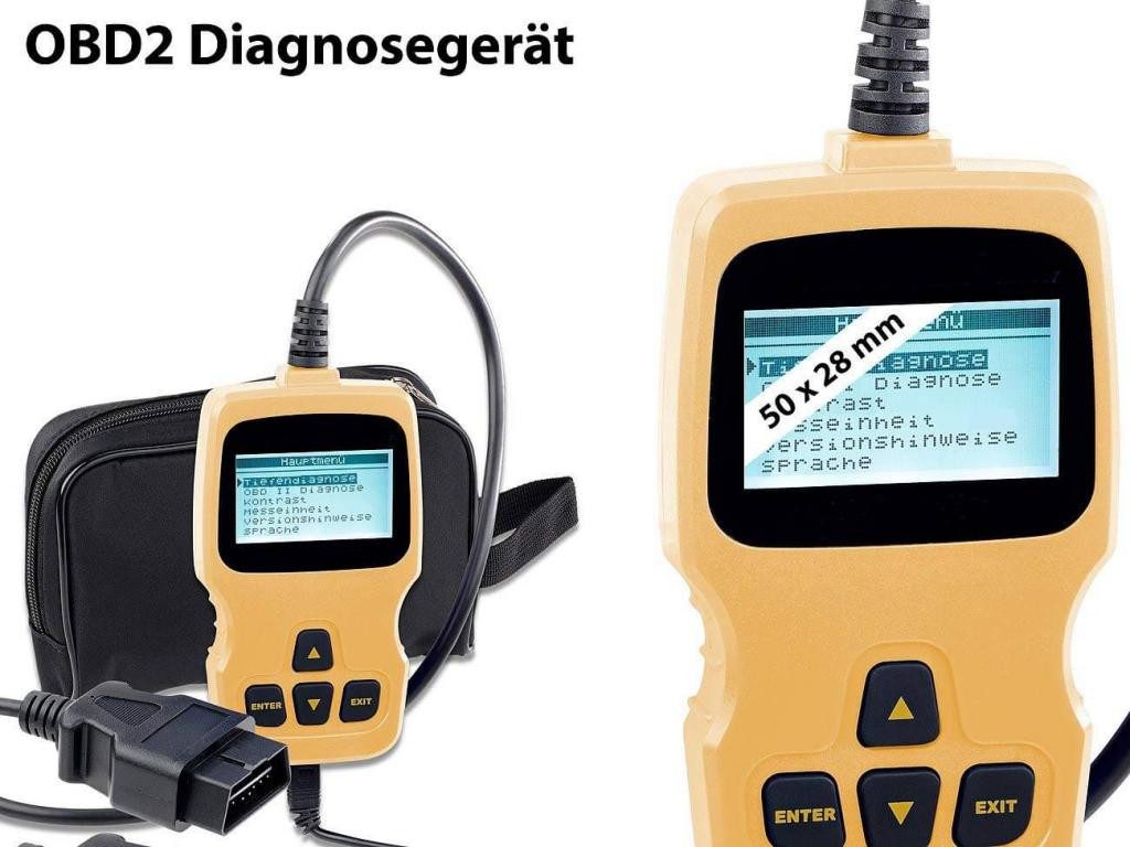 Lescars Motor OBD2 Diagnosegerät mit XL-LCD-Display