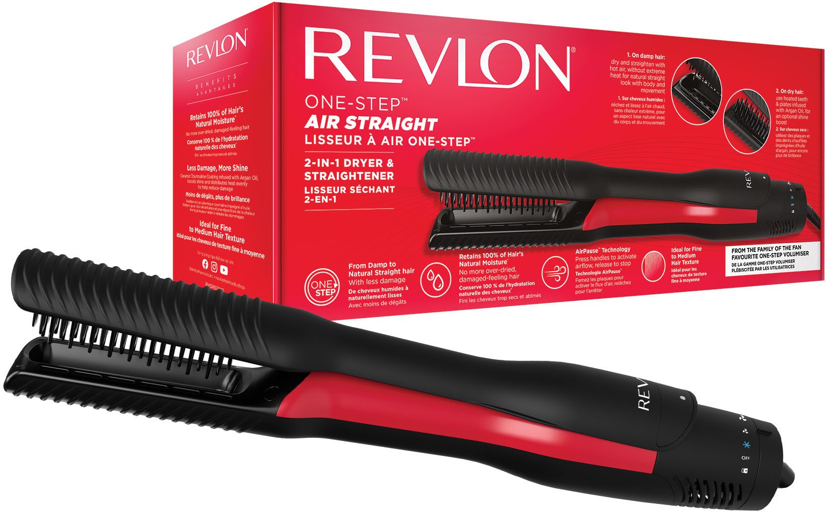 Revlon Heißluft-Haarglätter ONE-STEP™ Air Straight. 2-IN-1-TROCKNER