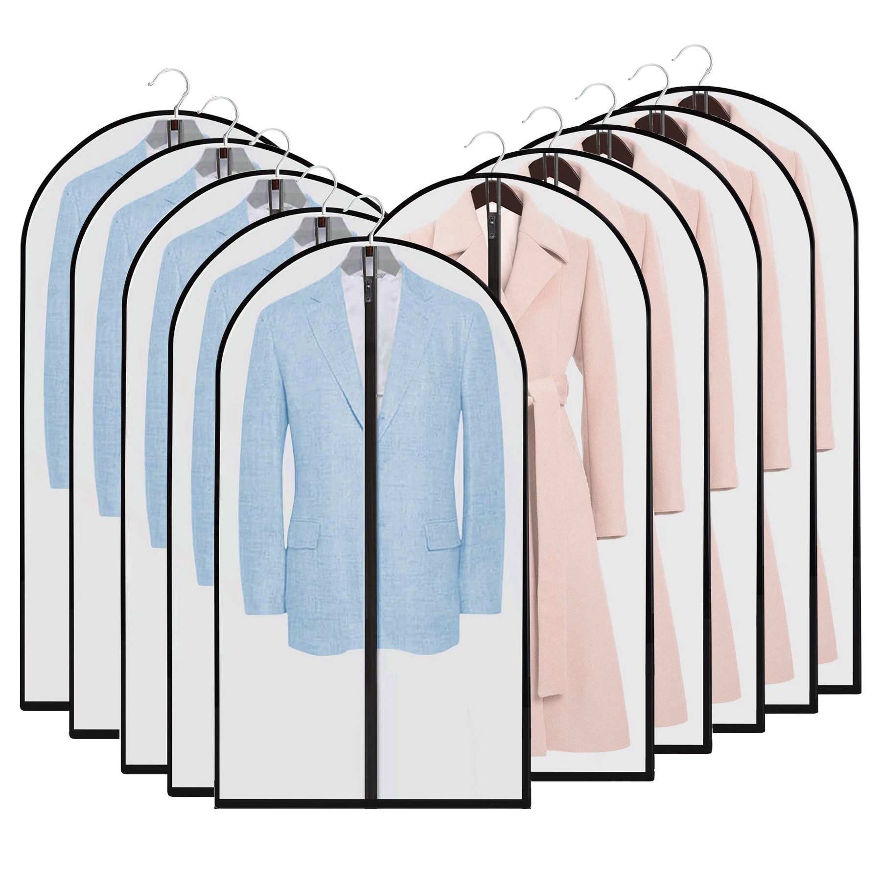 Mutig Kleidersack Transparente Kleidersäcke mit Reißverschluss,10