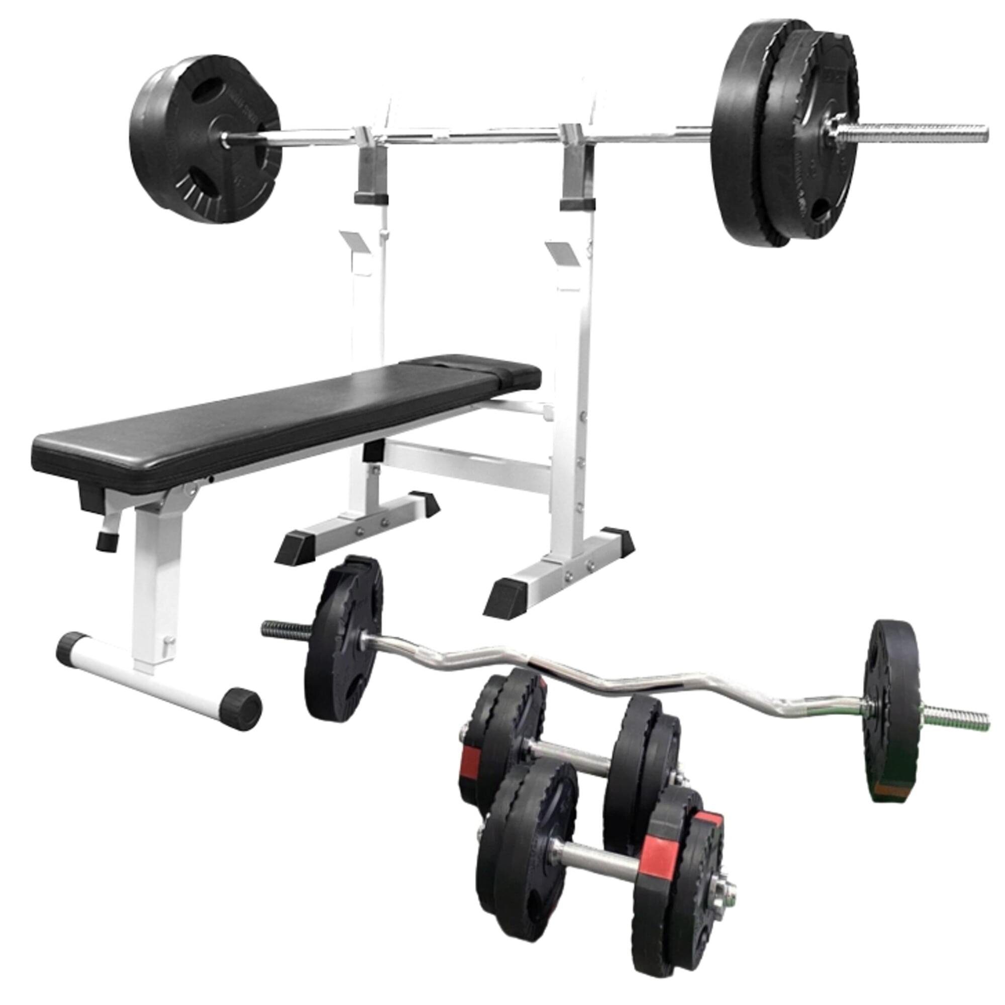 GORILLA SPORTS Hantelbank Langhantelset 100 kg,