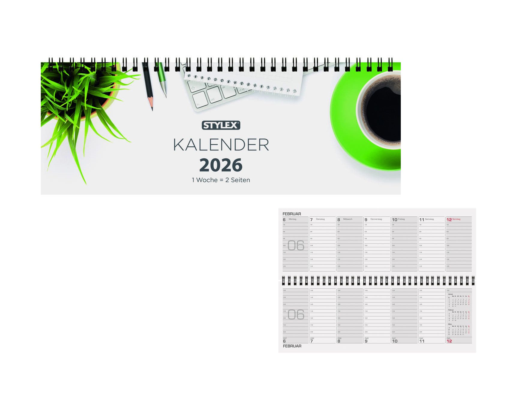 Stylex Schreibwaren Terminplaner Schreibtischquerkalender 2026 /