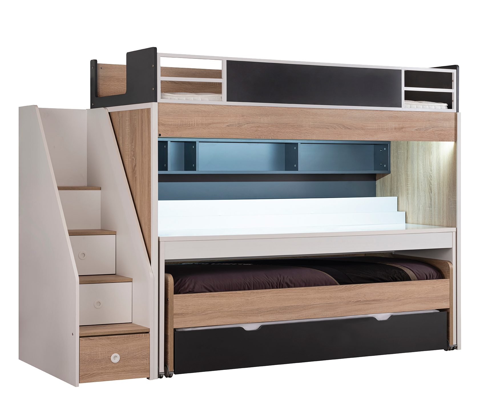 Möbel-Zeit Etagenbett Etagenbett mit Treppe und