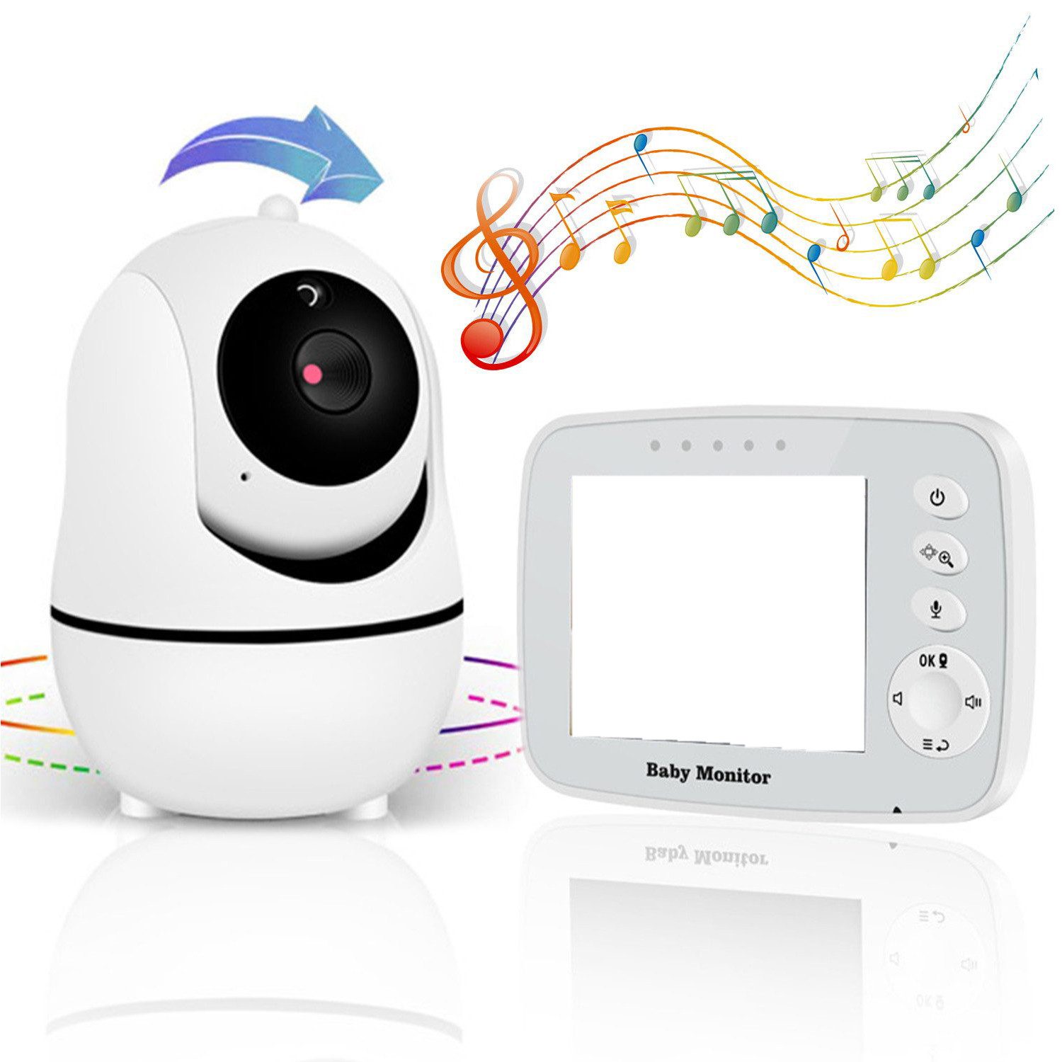 ZEUOPQ Babyphone Video-Babyphone 3.2'LCD Bildschirm Überwachungskamera
