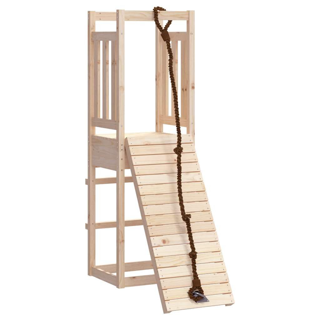 vidaXL Spielturm Spielturm mit Kletterwand Massivholz