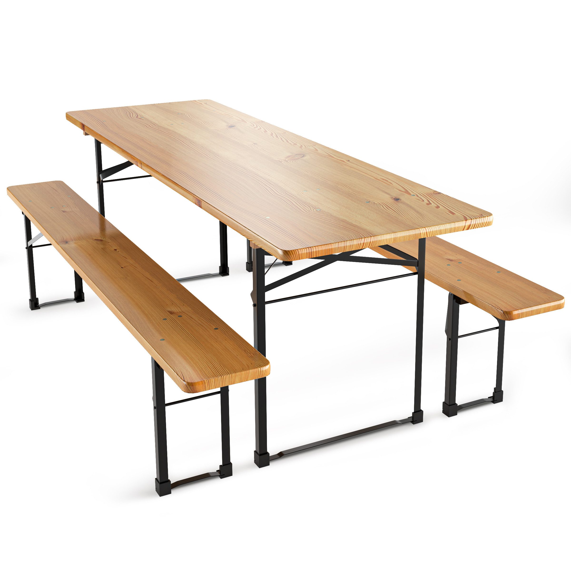 Beautissu Klapptisch BT22, 3tlg. Bierzeltgarnitur 220x70cm